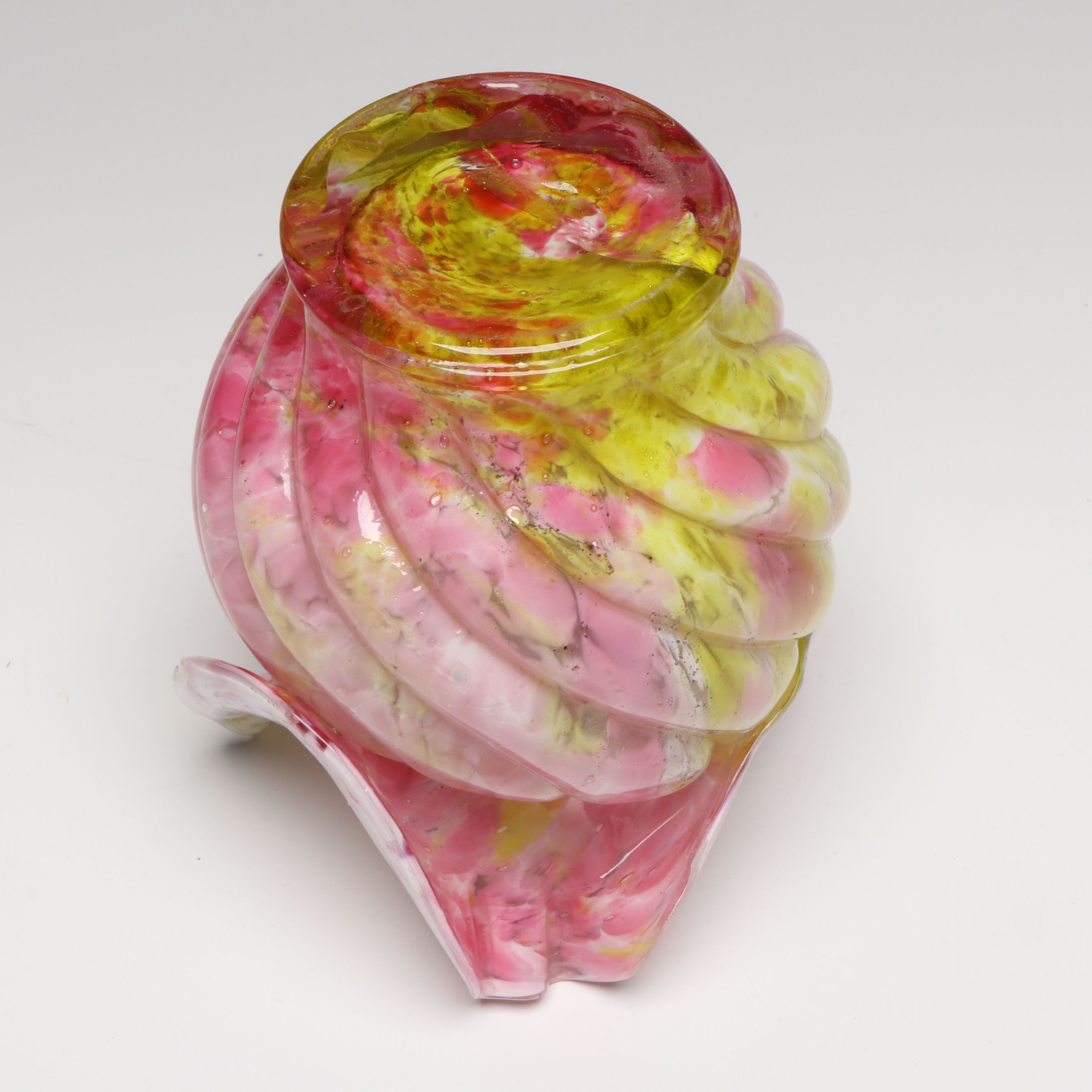 Marbled, Floral, and More Blown Art Glass Vases