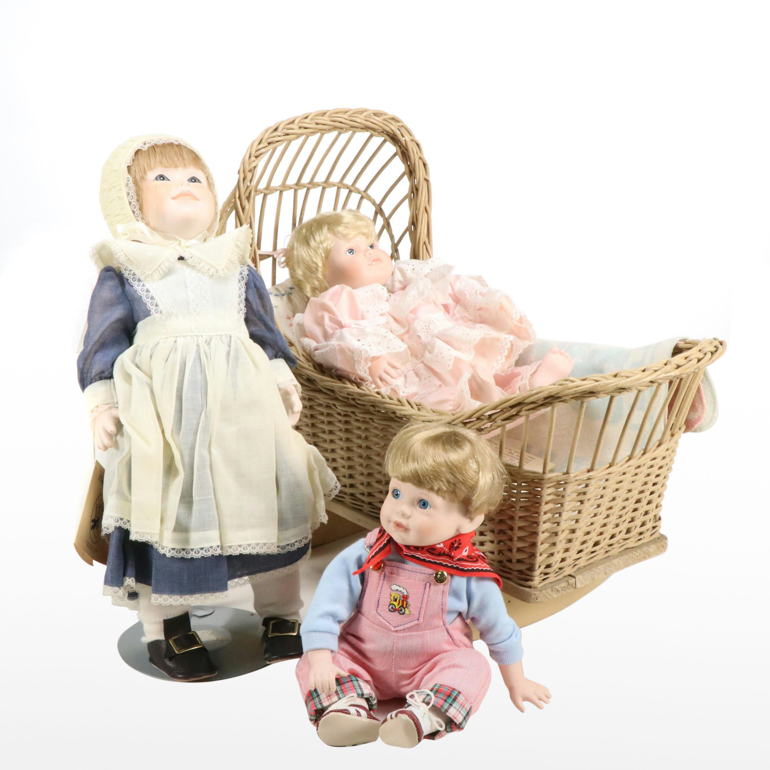 Elke Hutchens for Danbury Mint "Jimmy" and Other Bisque Porcelain Dolls