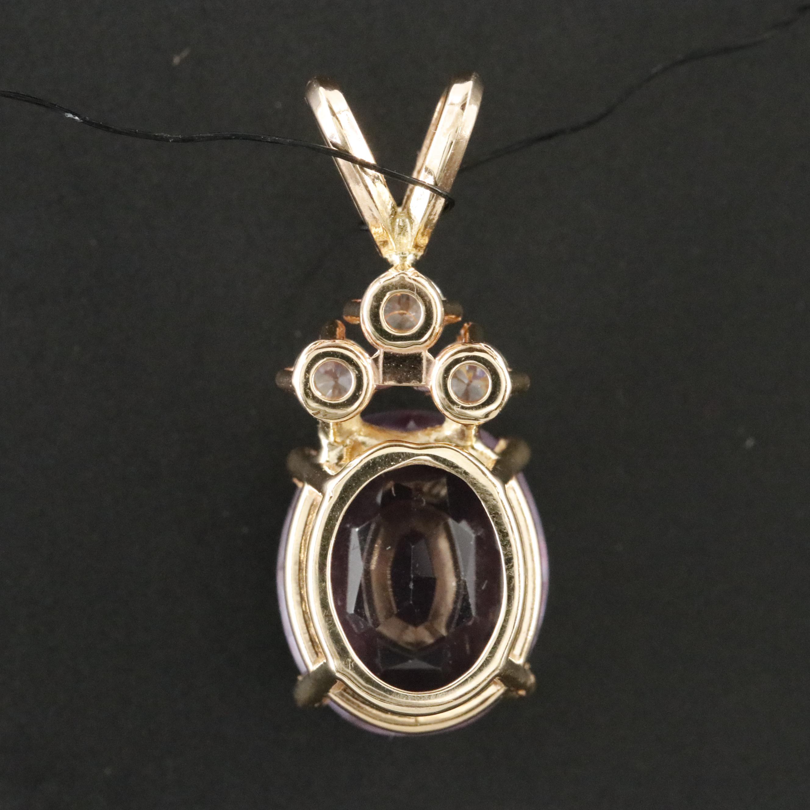 14K Color Change Sapphire and CZ Pendant