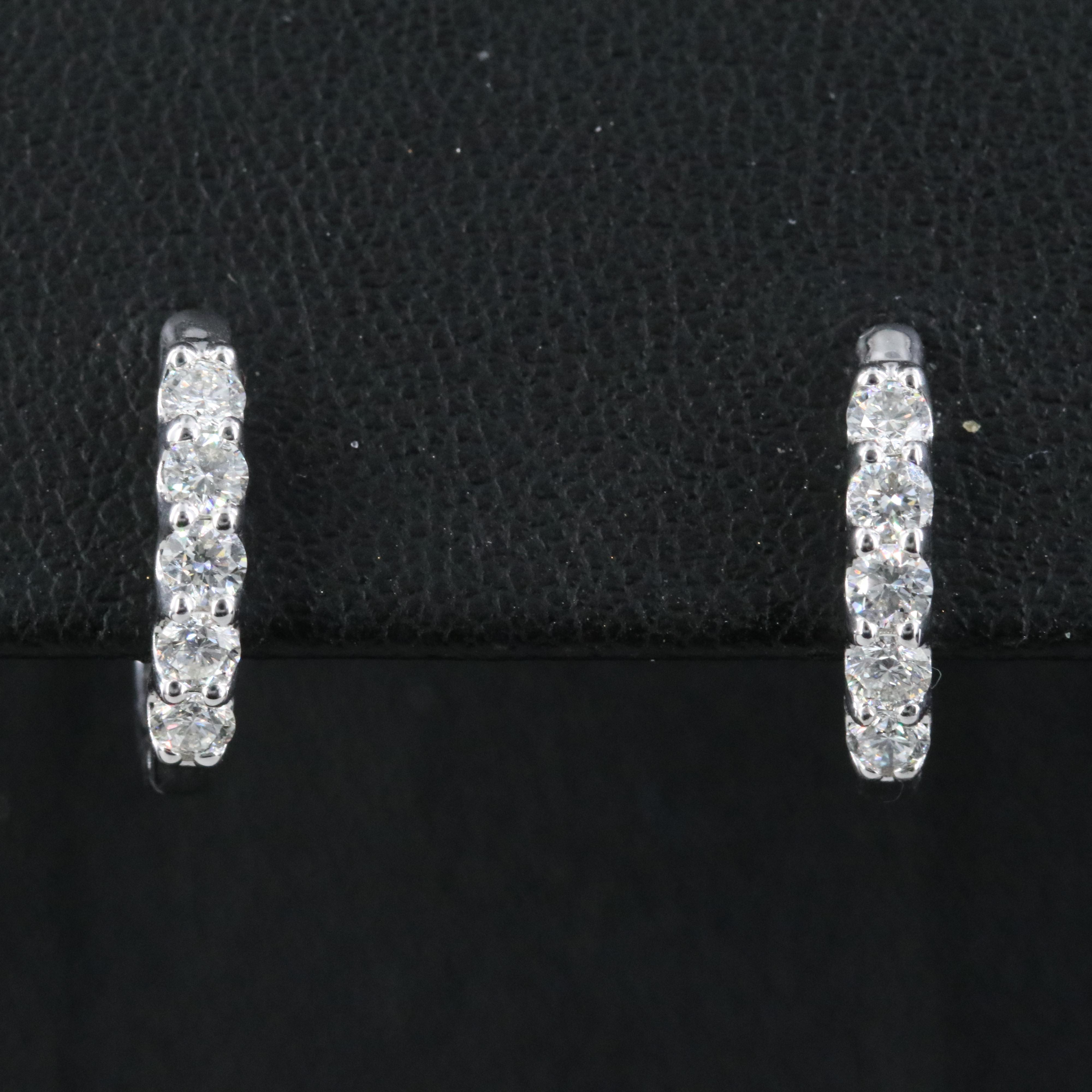 14K 0.47 CTW Lab Grown Diamond Huggie Hoop Earrings
