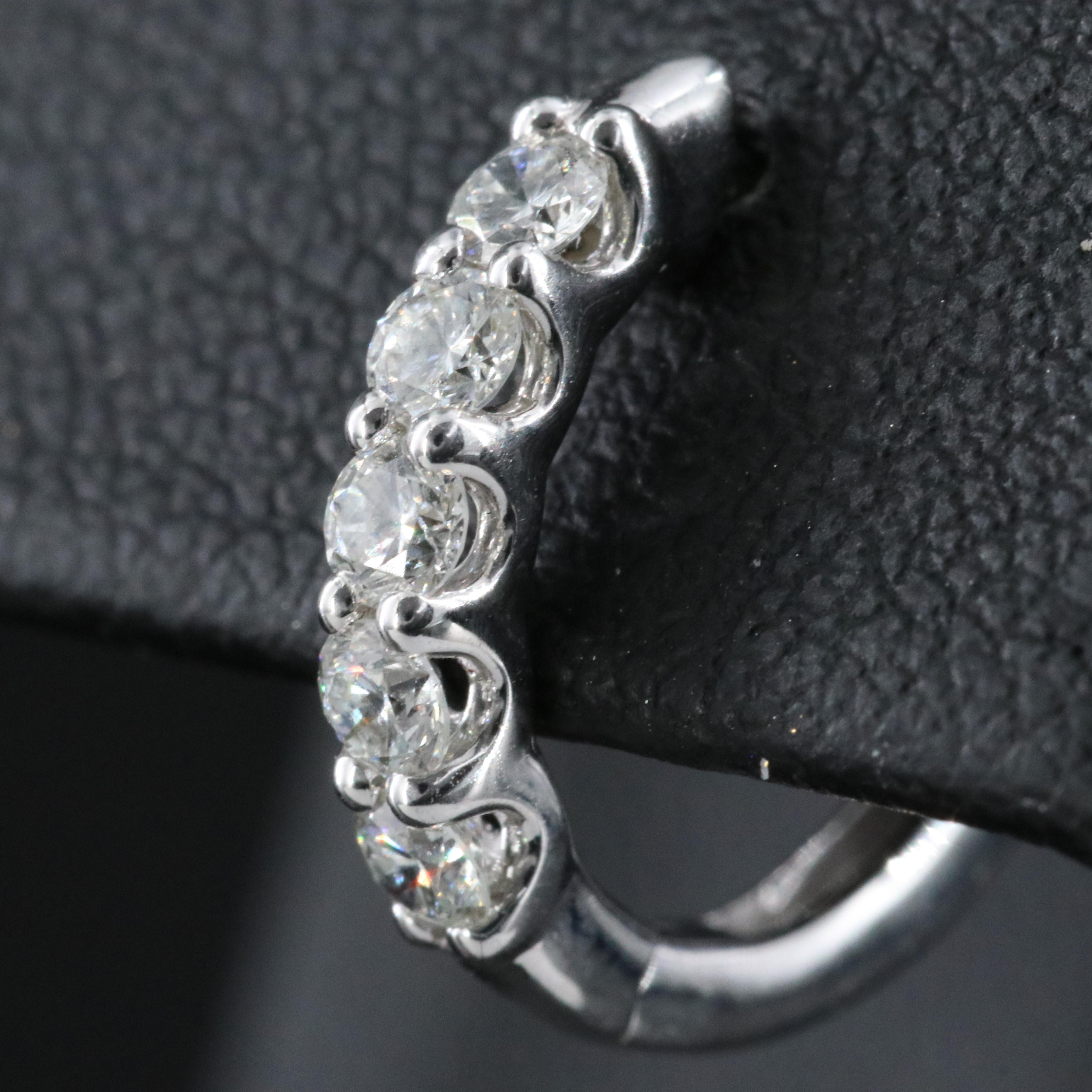 14K 0.47 CTW Lab Grown Diamond Huggie Hoop Earrings