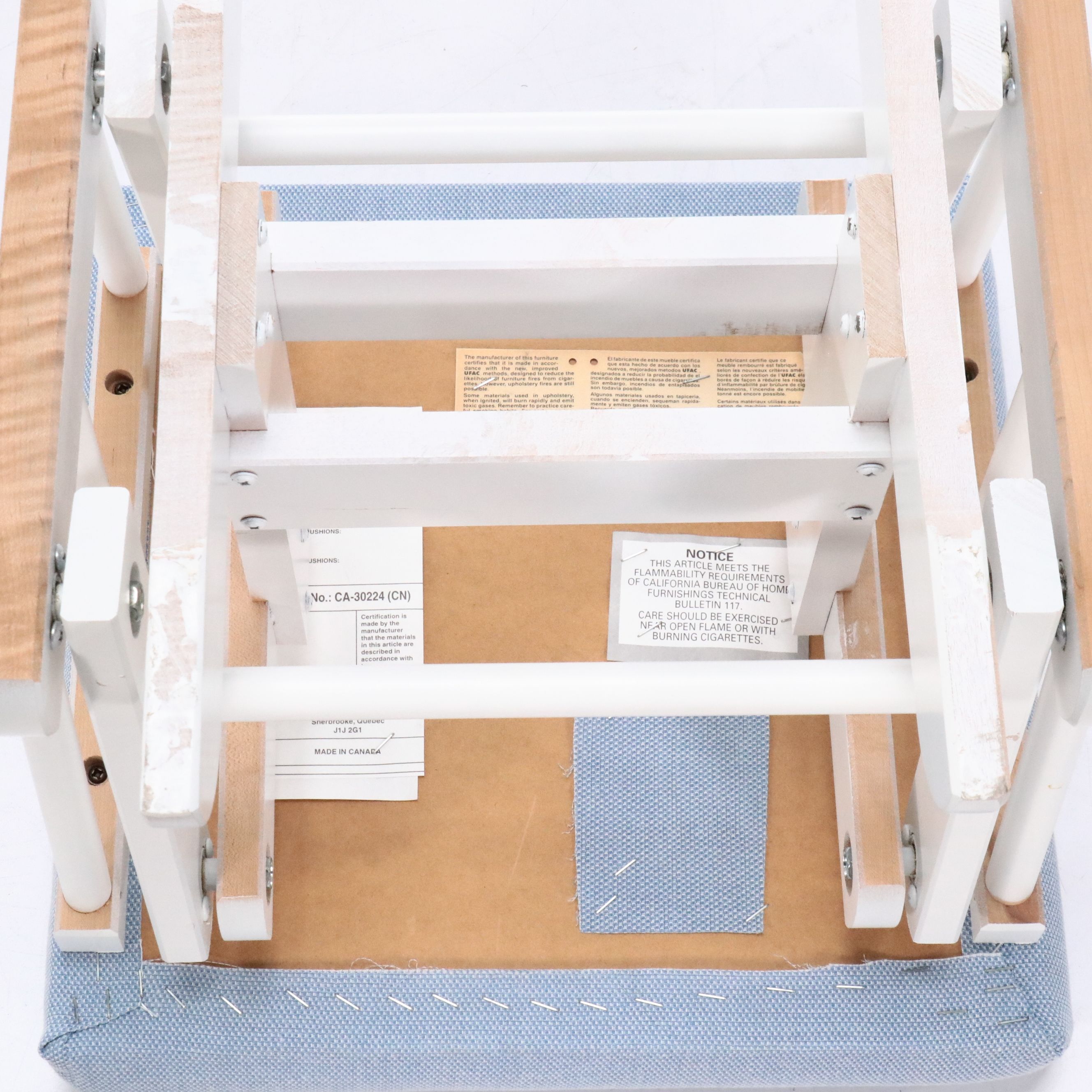 Shermag White-Painted Wood Glider with Ottoman