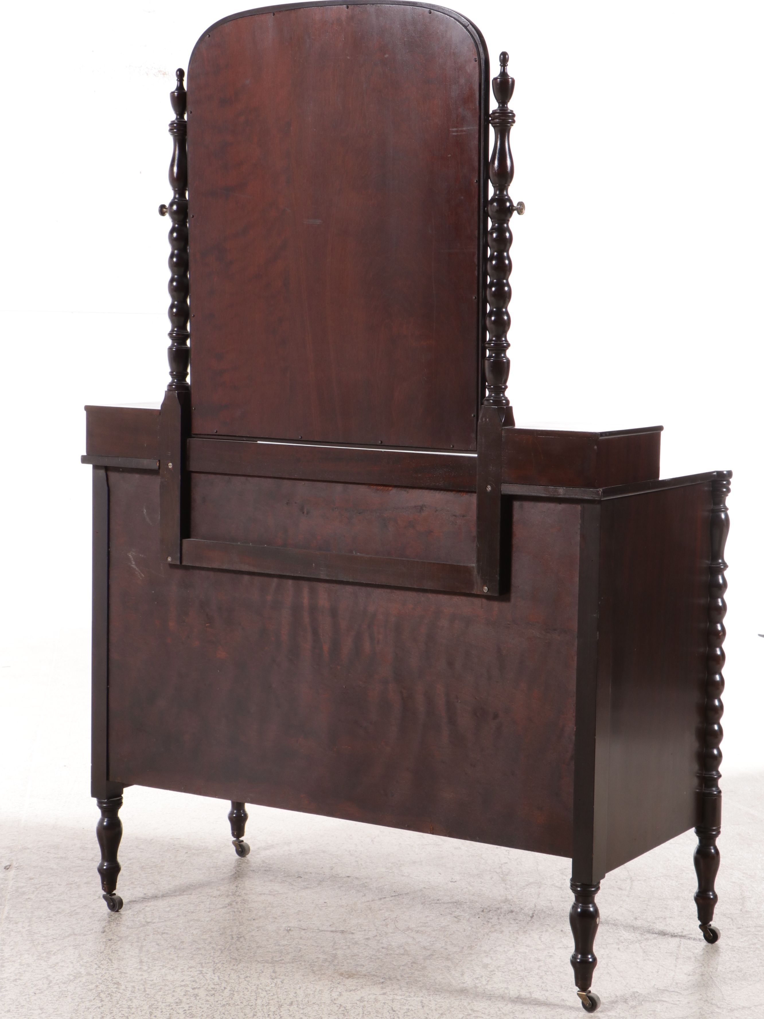 Berkey & Gay Furniture Bobbin Turned Mahogany Dresser with Mirror