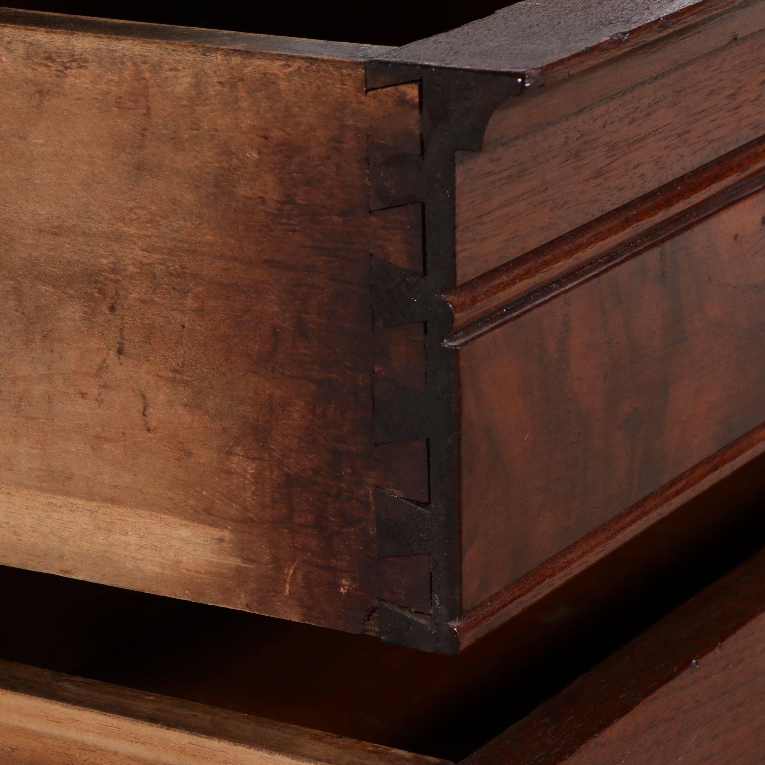 Victorian Eastlake Burl Wood and Walnut Chest of Drawers with Marble Top
