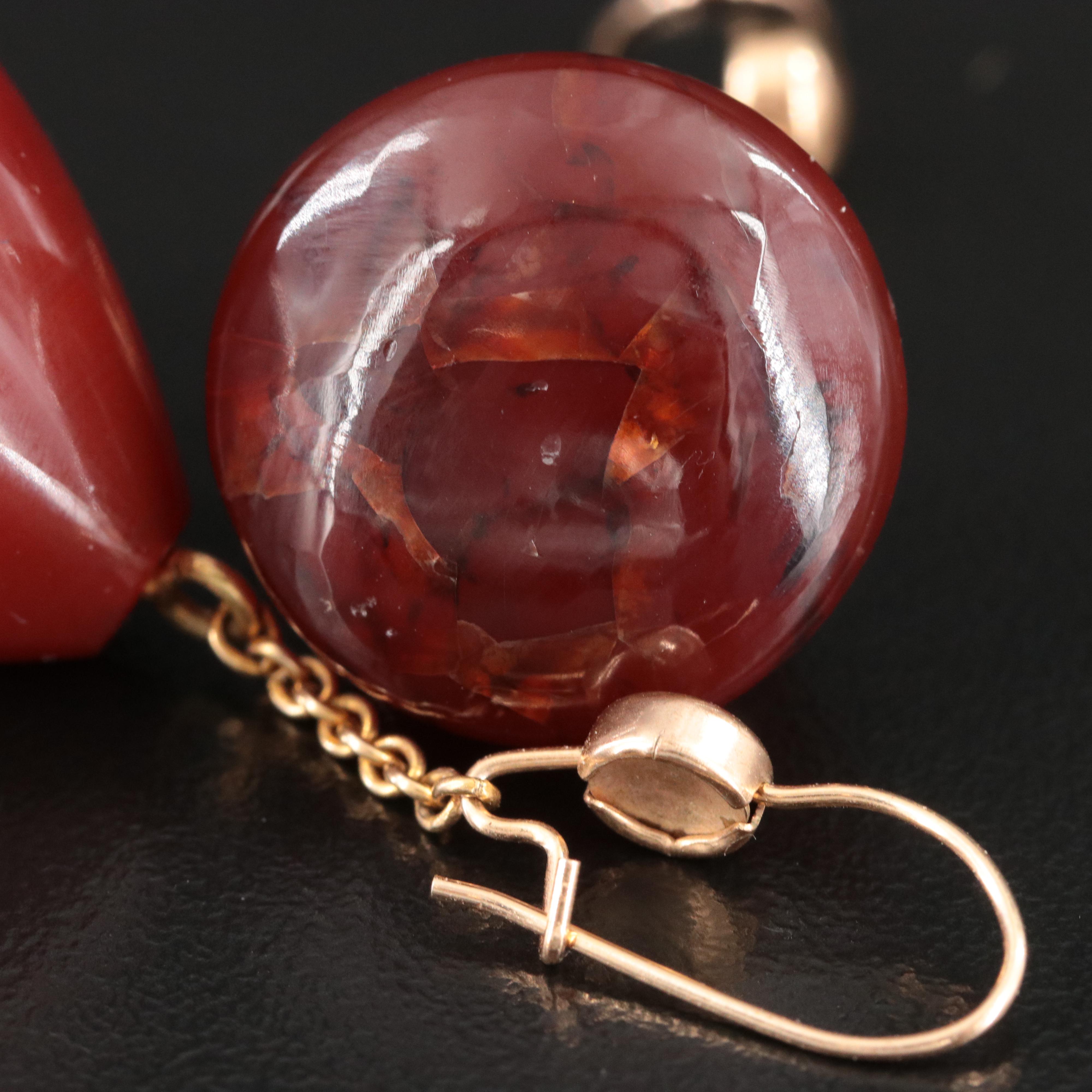 1930s Art Deco Carnelian Earrings