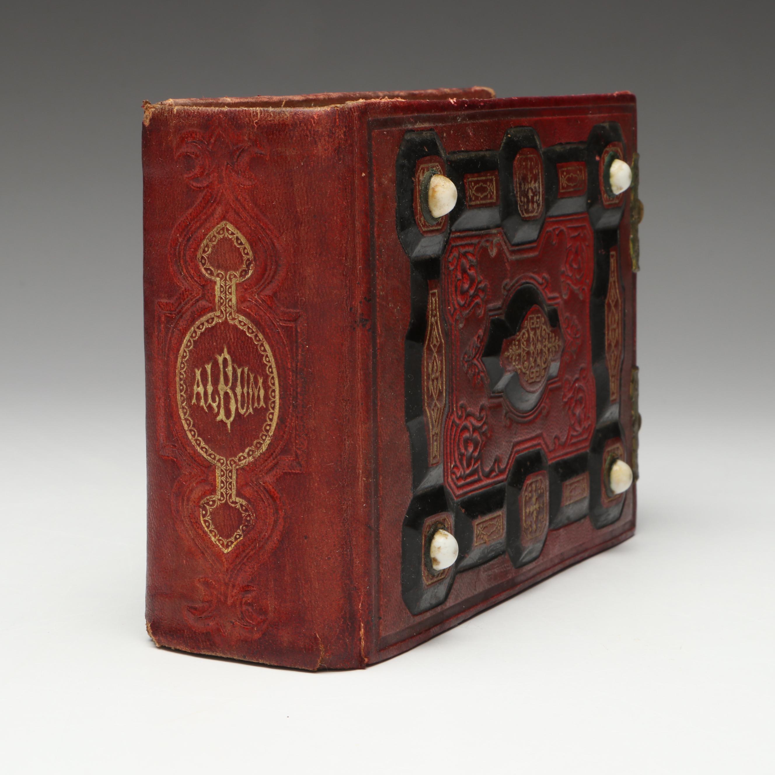 Victorian Leather Gem Tintype Album Featuring 1868 U.S. Grant & Schuyler Colfax