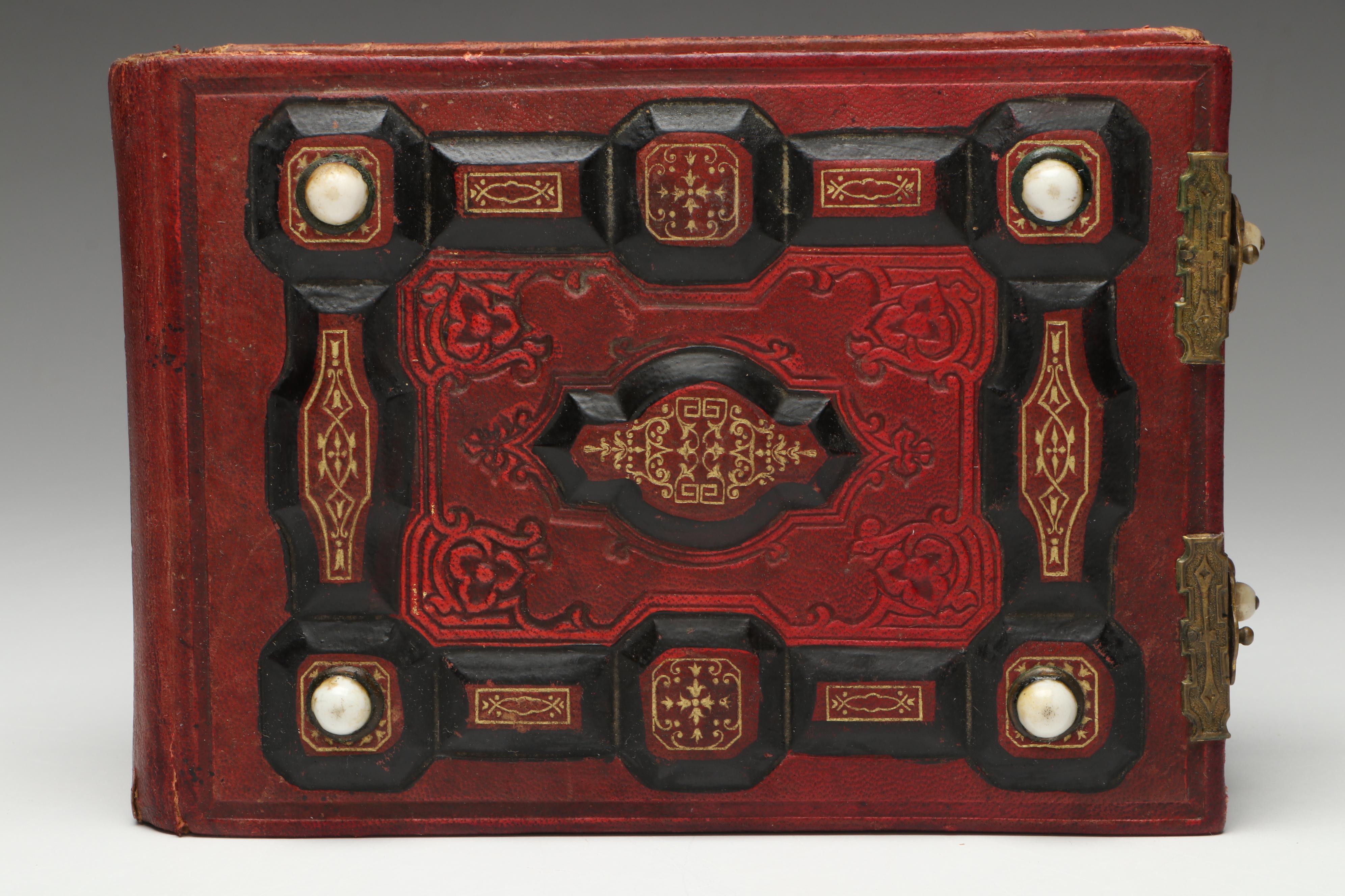 Victorian Leather Gem Tintype Album Featuring 1868 U.S. Grant & Schuyler Colfax