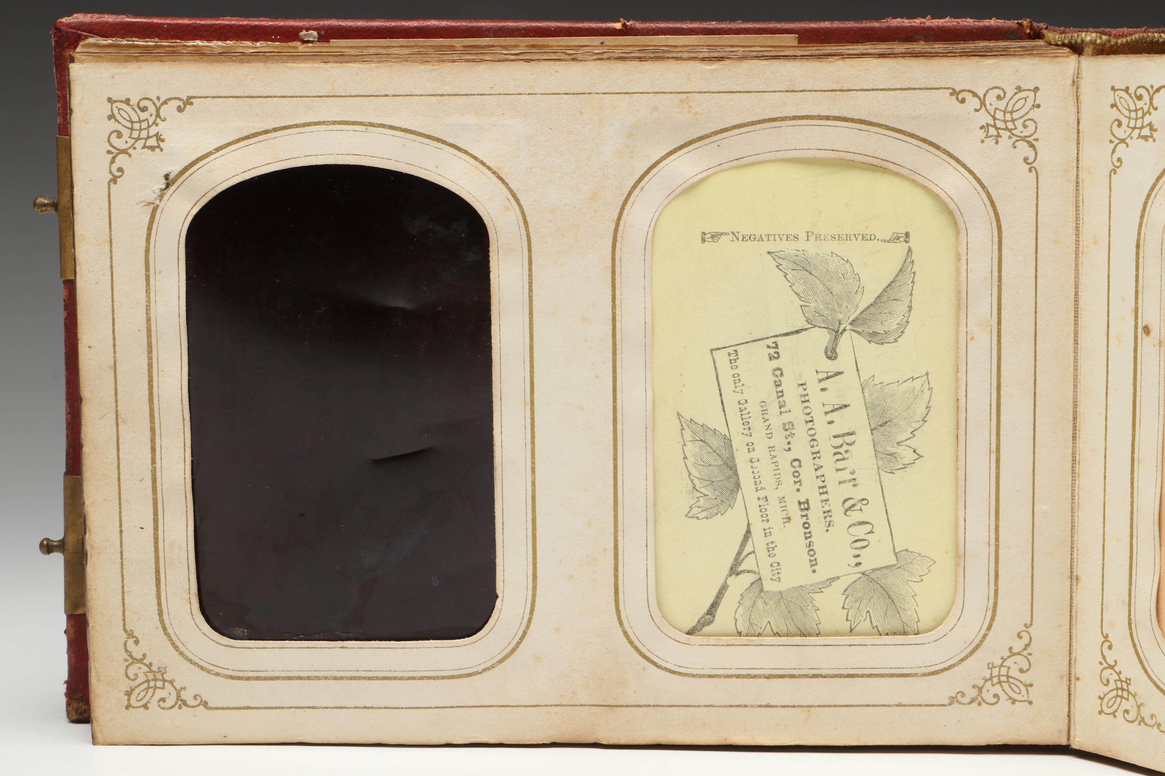 Victorian Leather Gem Tintype Album Featuring 1868 U.S. Grant & Schuyler Colfax