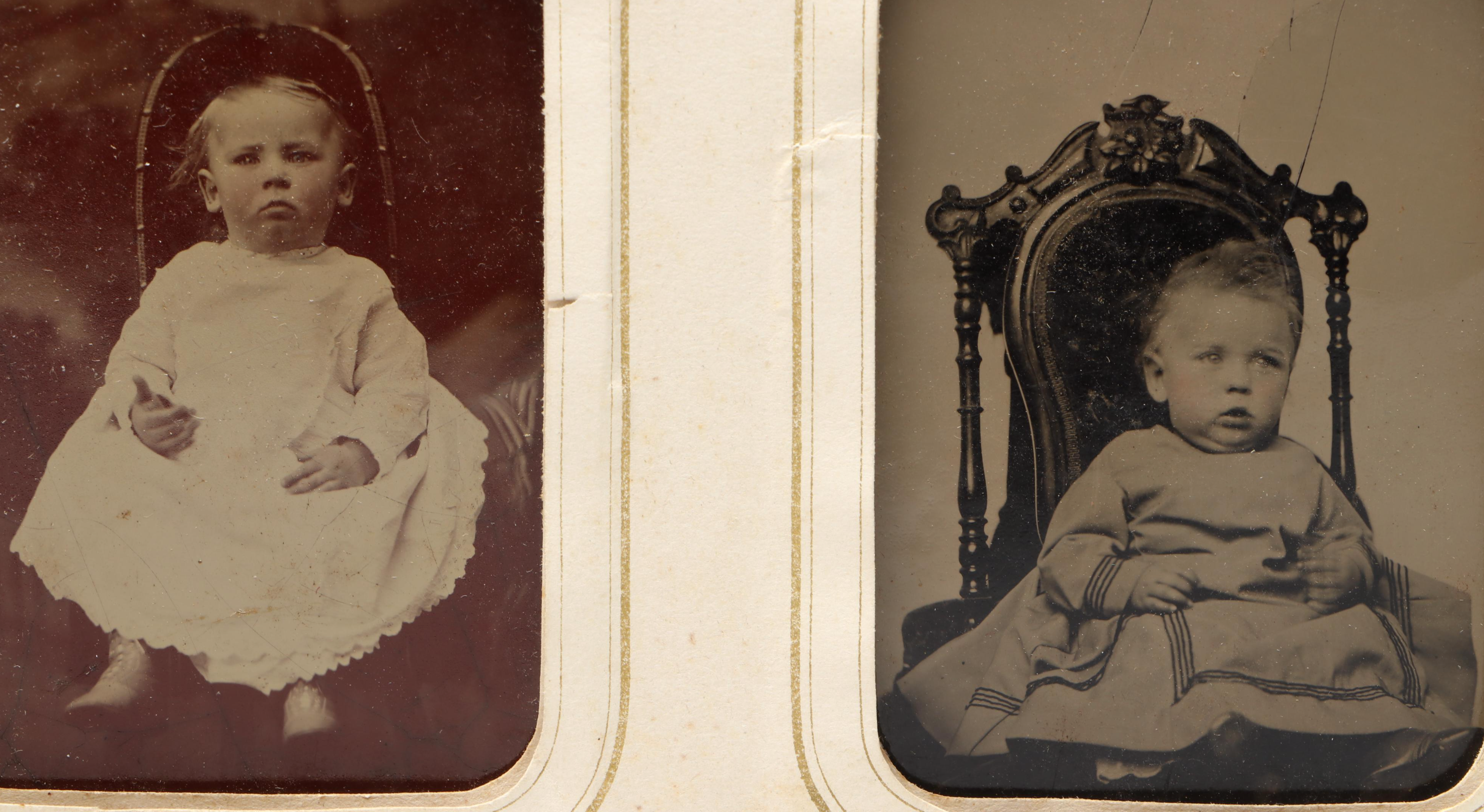 Victorian Leather Gem Tintype Album Featuring 1868 U.S. Grant & Schuyler Colfax