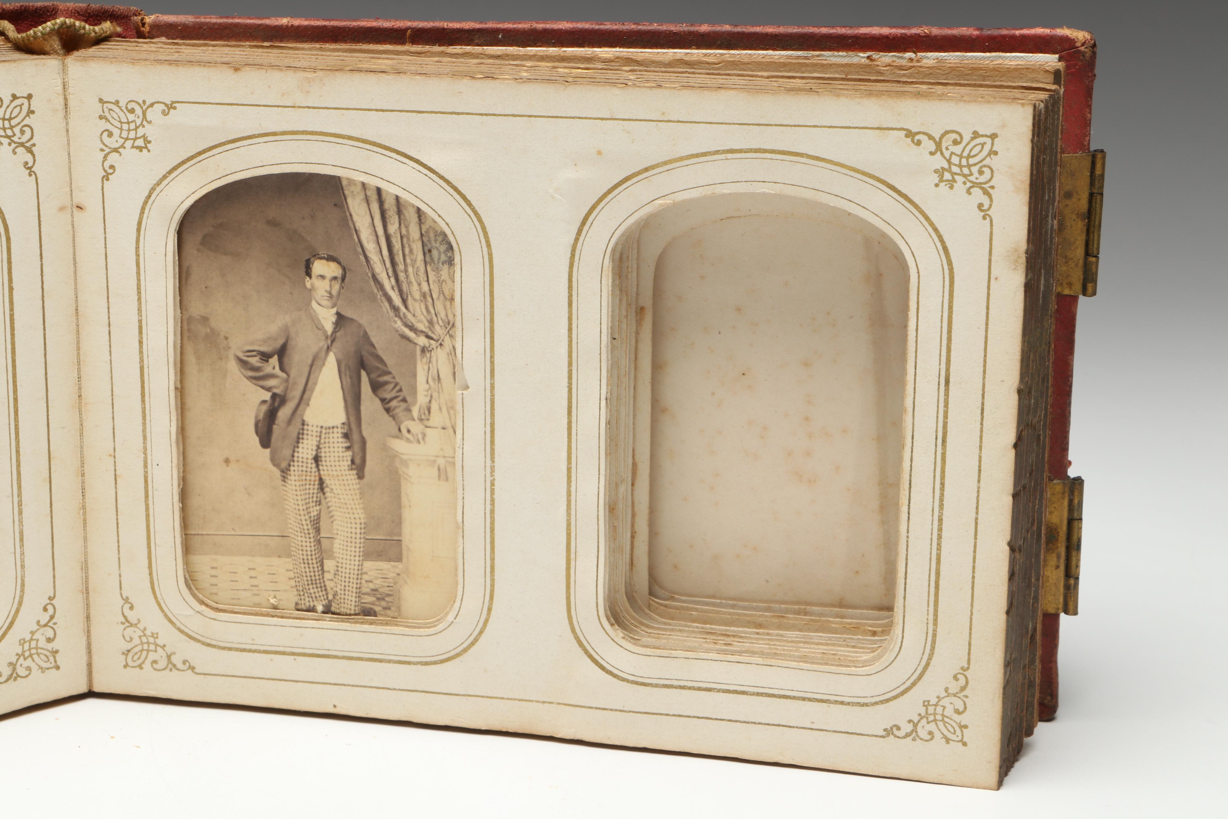 Victorian Leather Gem Tintype Album Featuring 1868 U.S. Grant & Schuyler Colfax