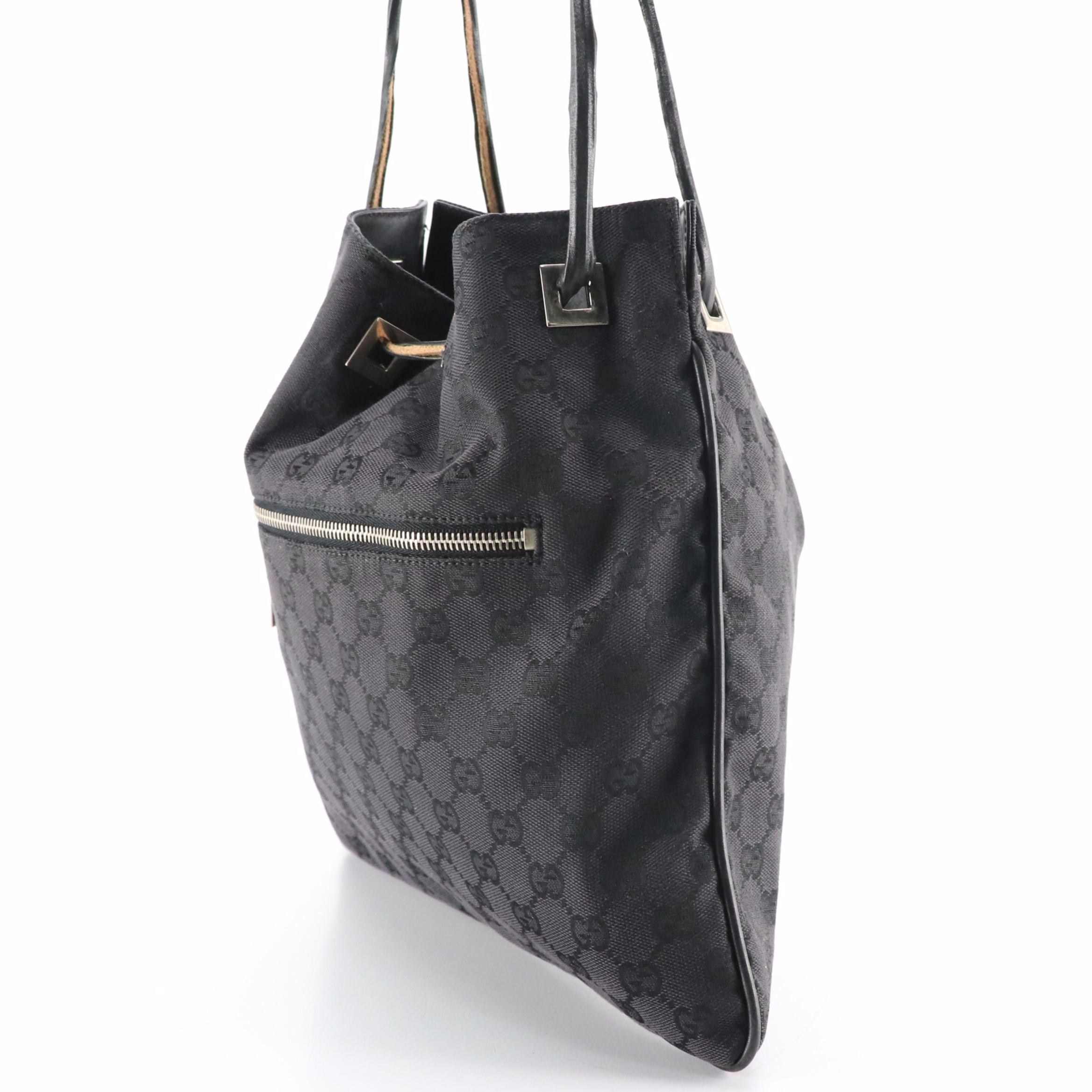 Gucci Slim Shoulder Bag in GG Canvas with Leather Trim