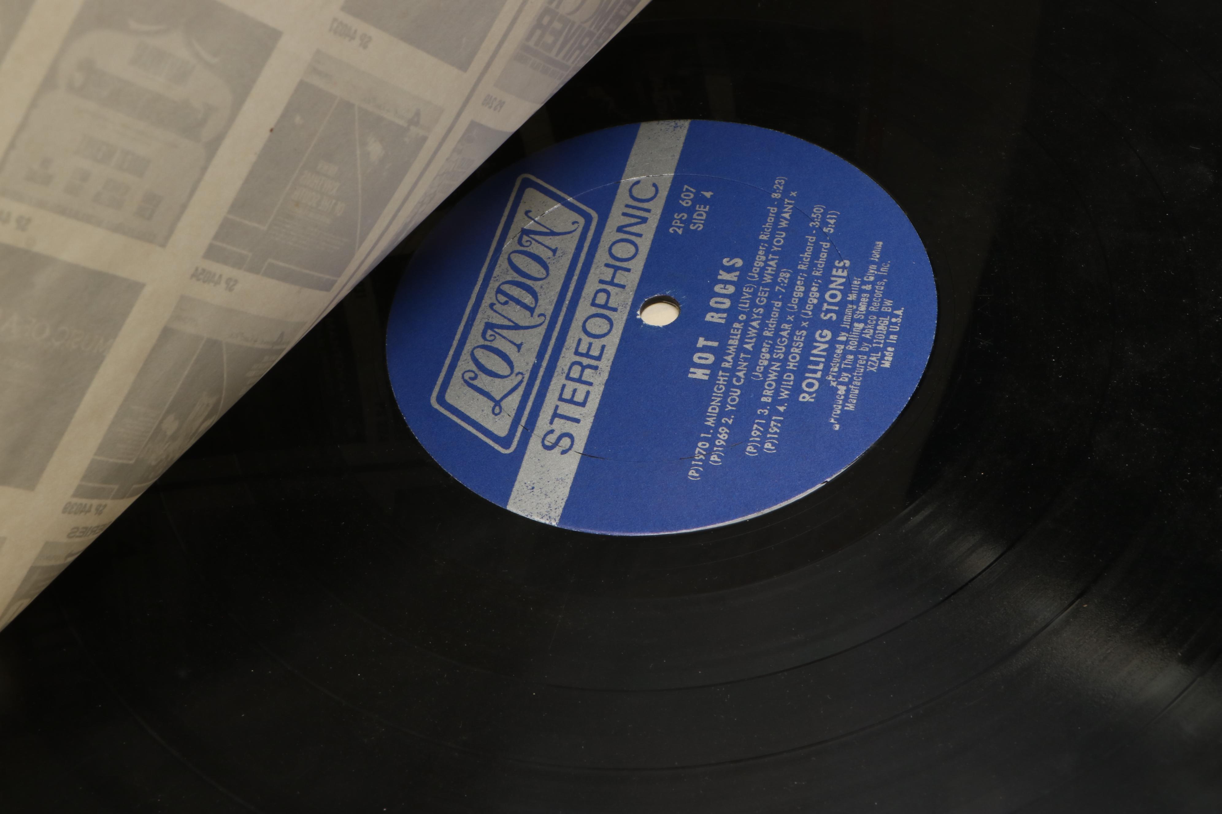 The Rolling Stones Vinyl Record Albums Featuring "Sticky Fingers"