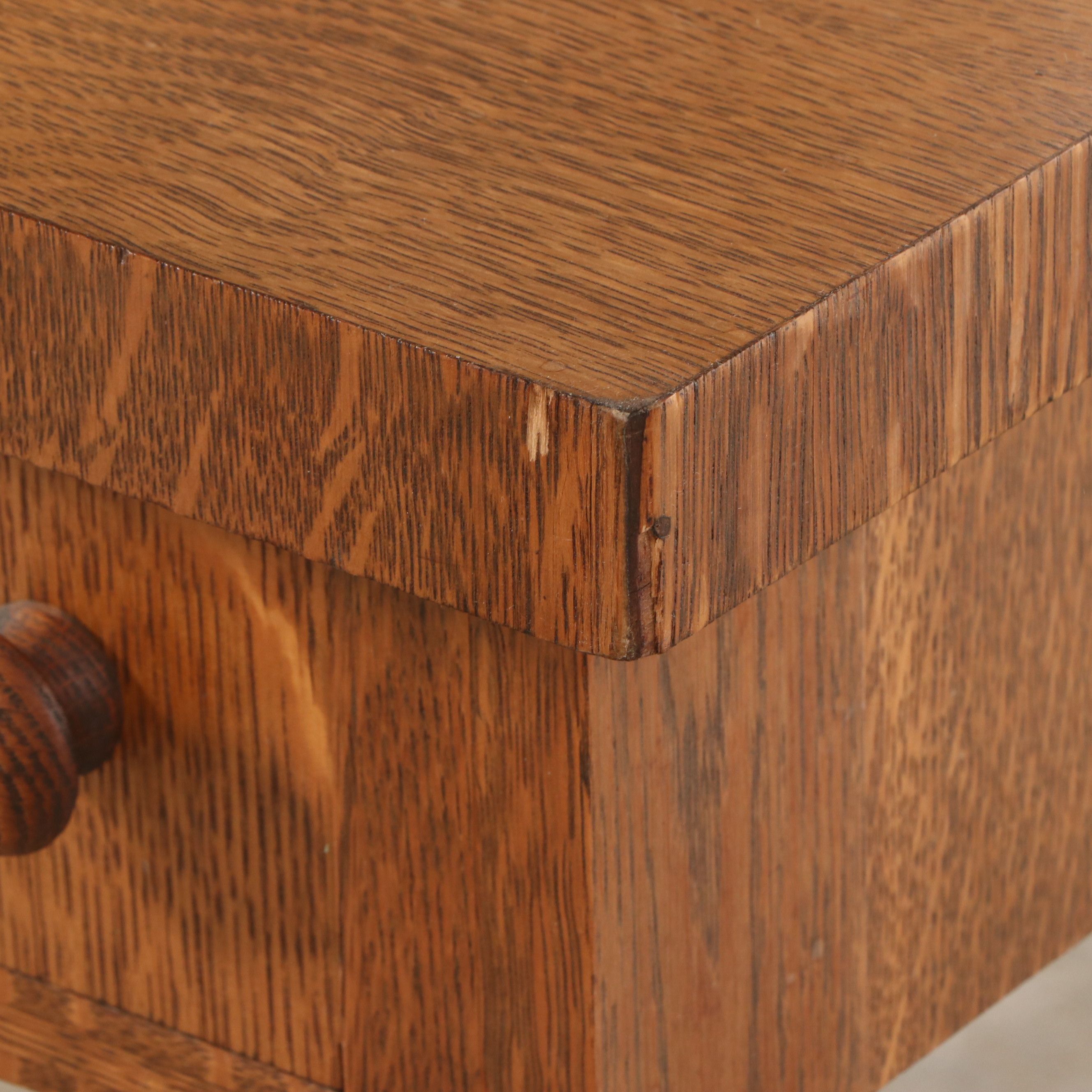 Empire Revival Oak Dressing Table with Tri-Fold Mirror, Early 20th Century