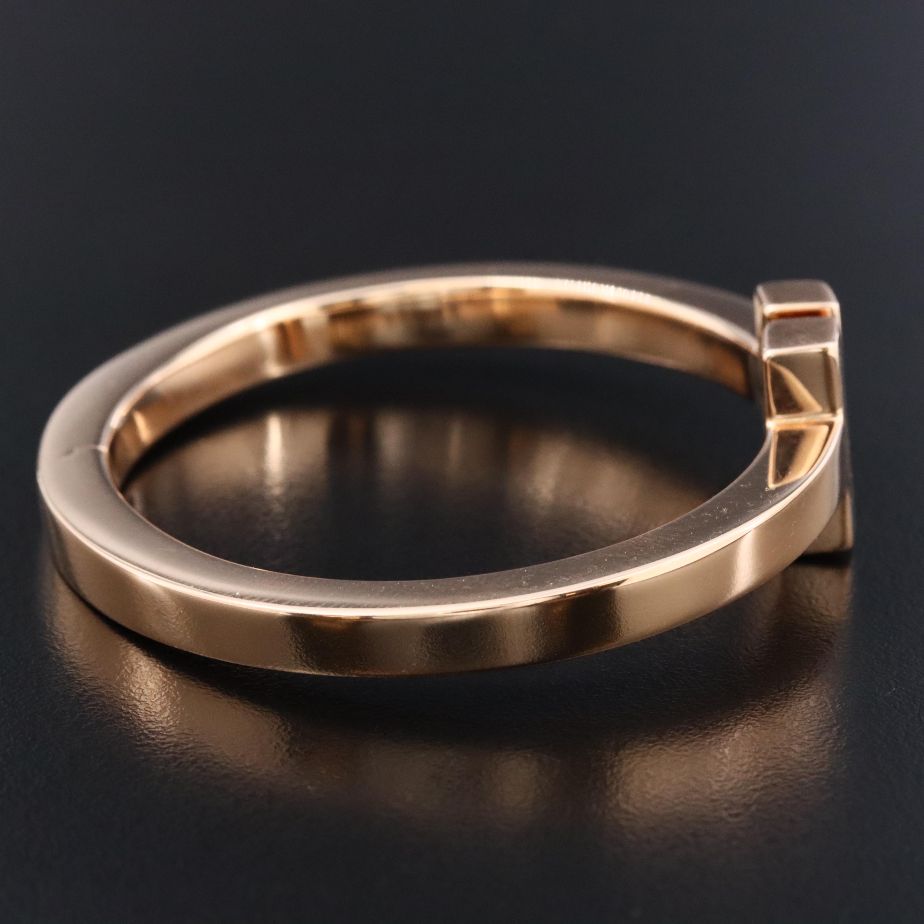 Tiffany & Co. T 18K Rose Gold Square Hinged Bracelet