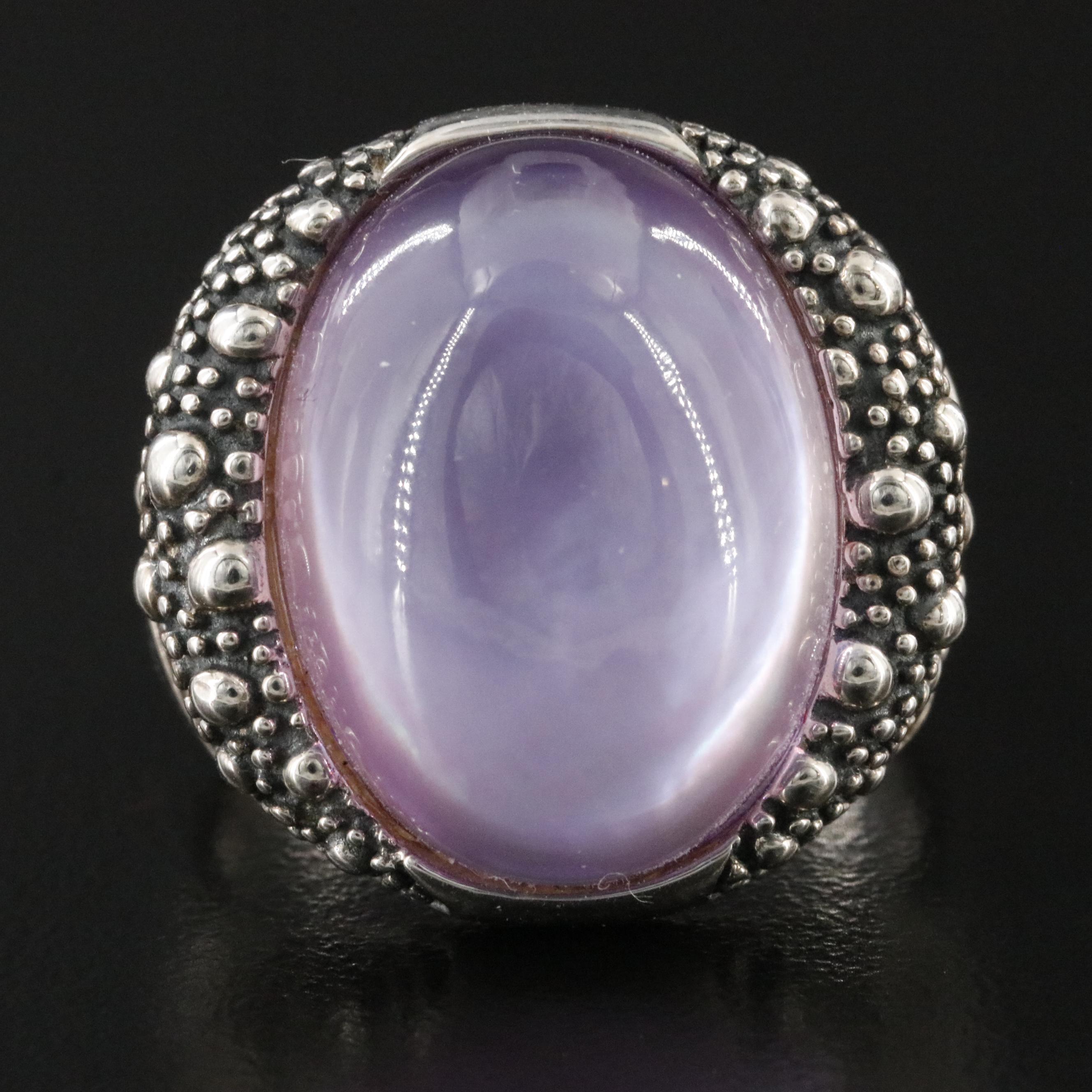 Michael Dawkins Sterling Quartz and Mother-of-Pearl Doublet Ring