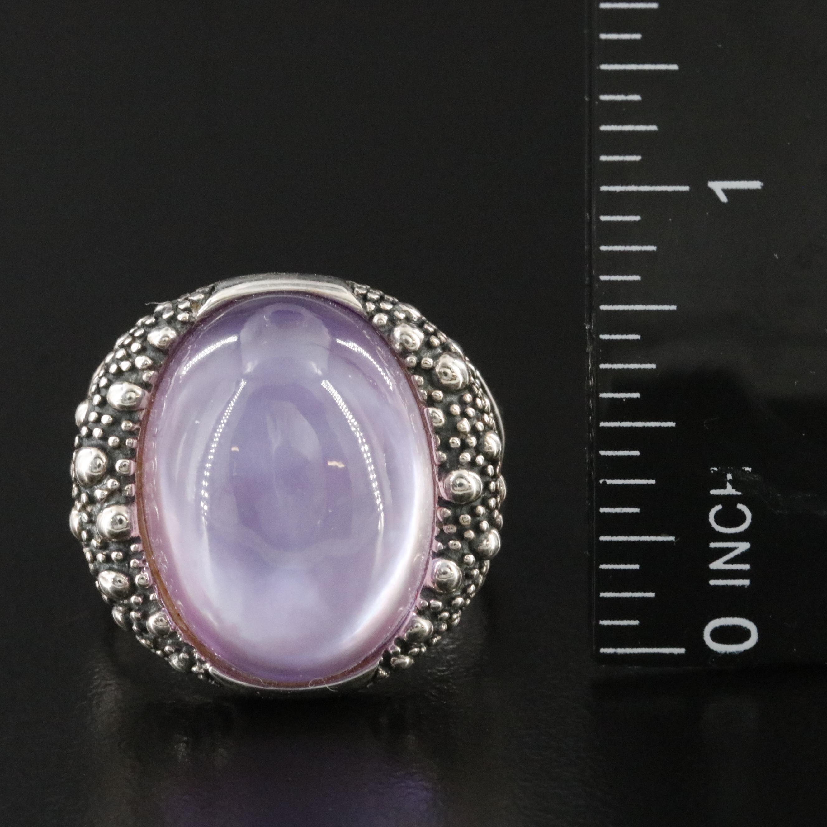 Michael Dawkins Sterling Quartz and Mother-of-Pearl Doublet Ring