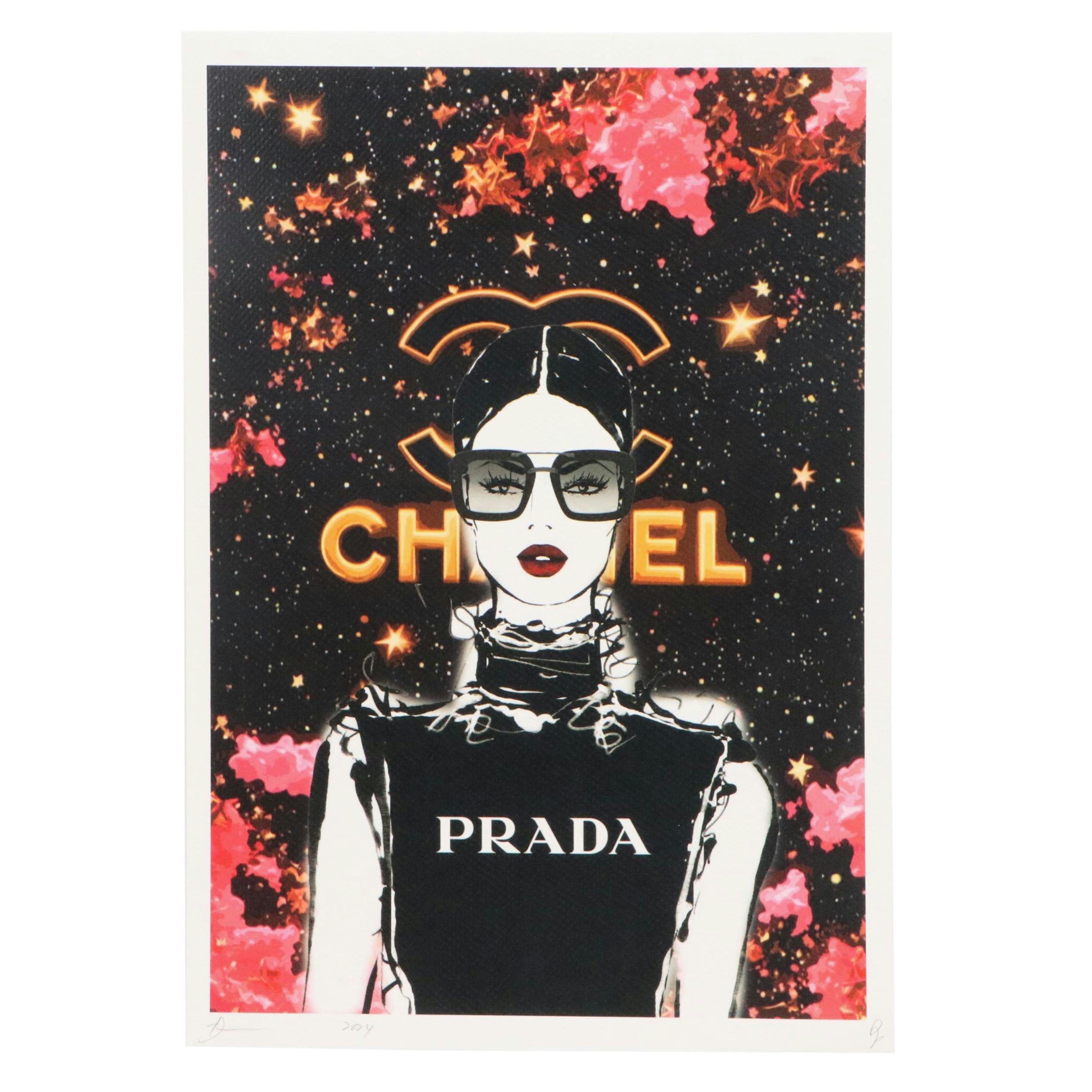 Death NYC Pop Art Digital Graphic Print Homage to Prada x Chanel, 2024