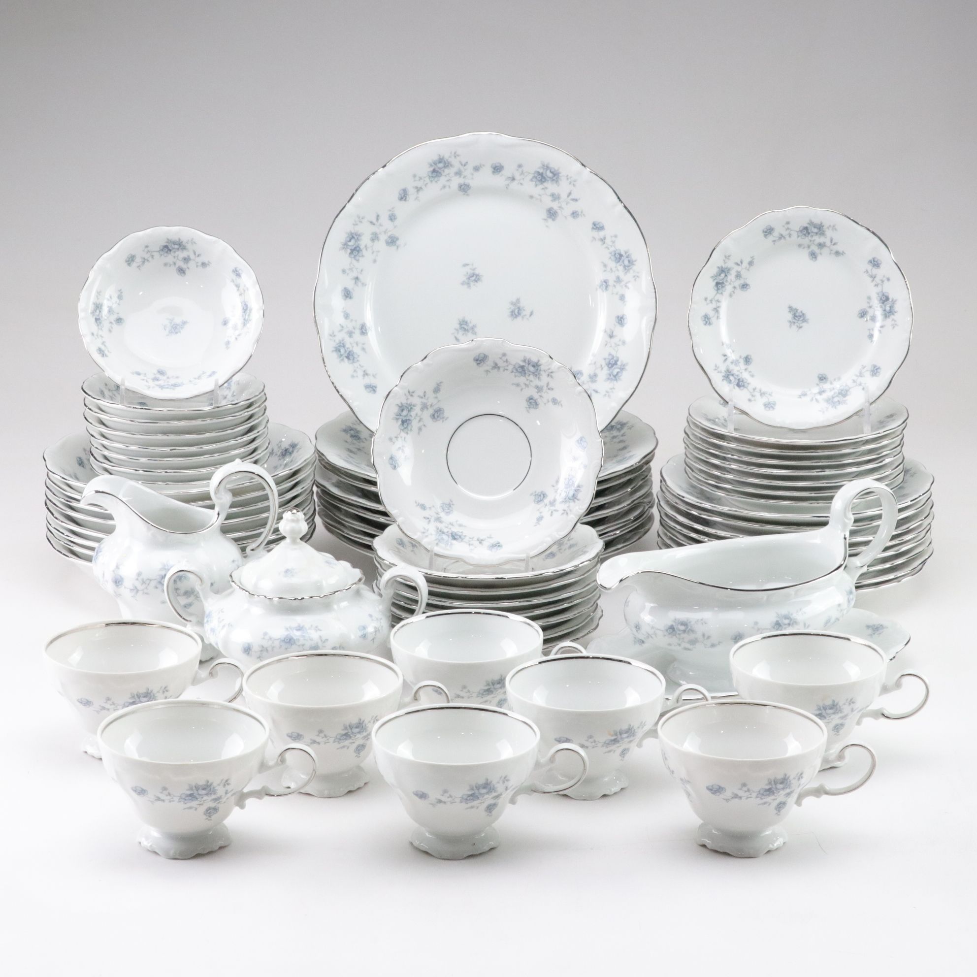 Johann Haviland "Blue Garland" Porcelain China Dinnerware Set for Eight