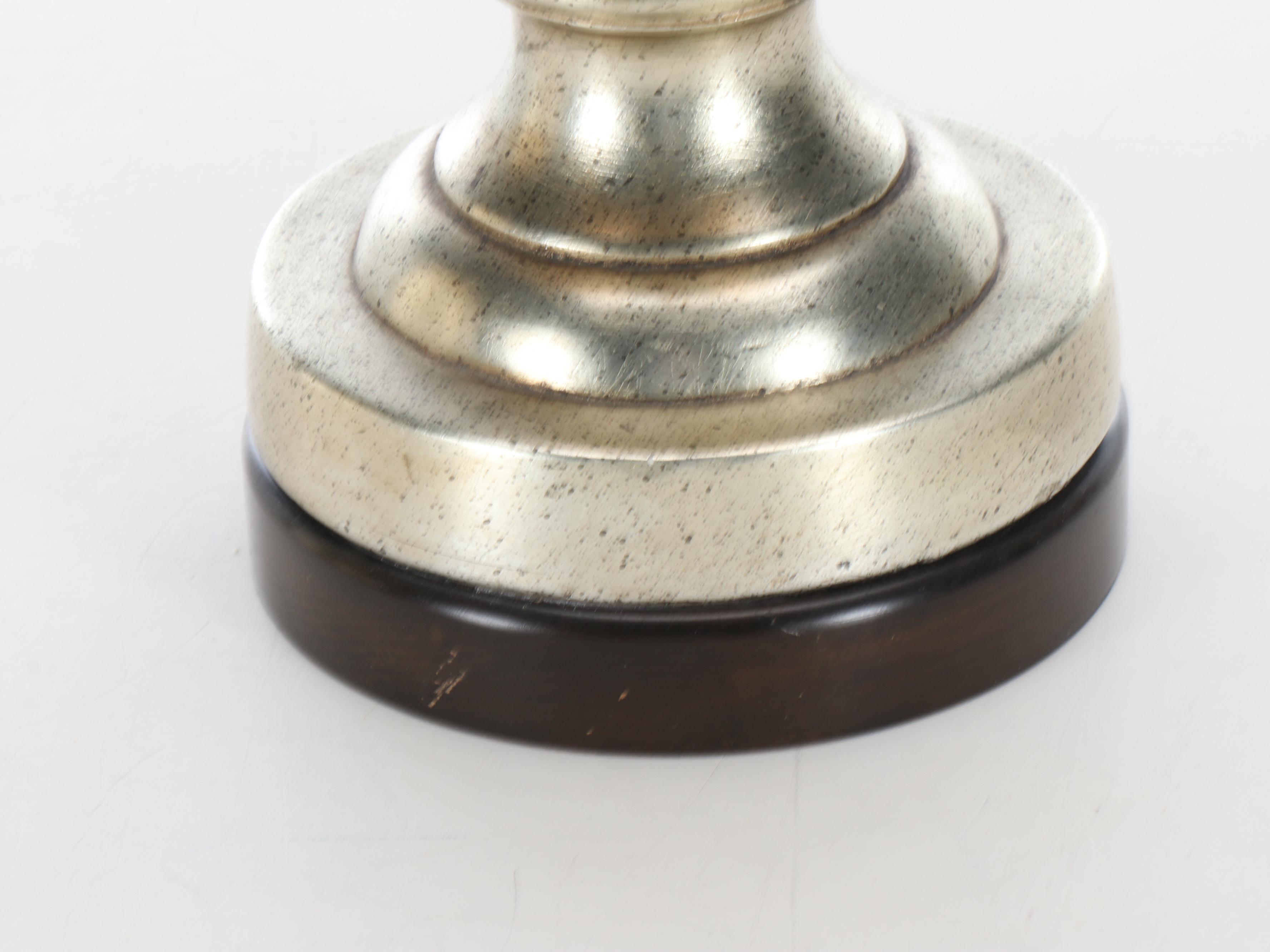 Frederick Cooper Silver Gilt and Copper Finish Spiral Pillar Table Lamp