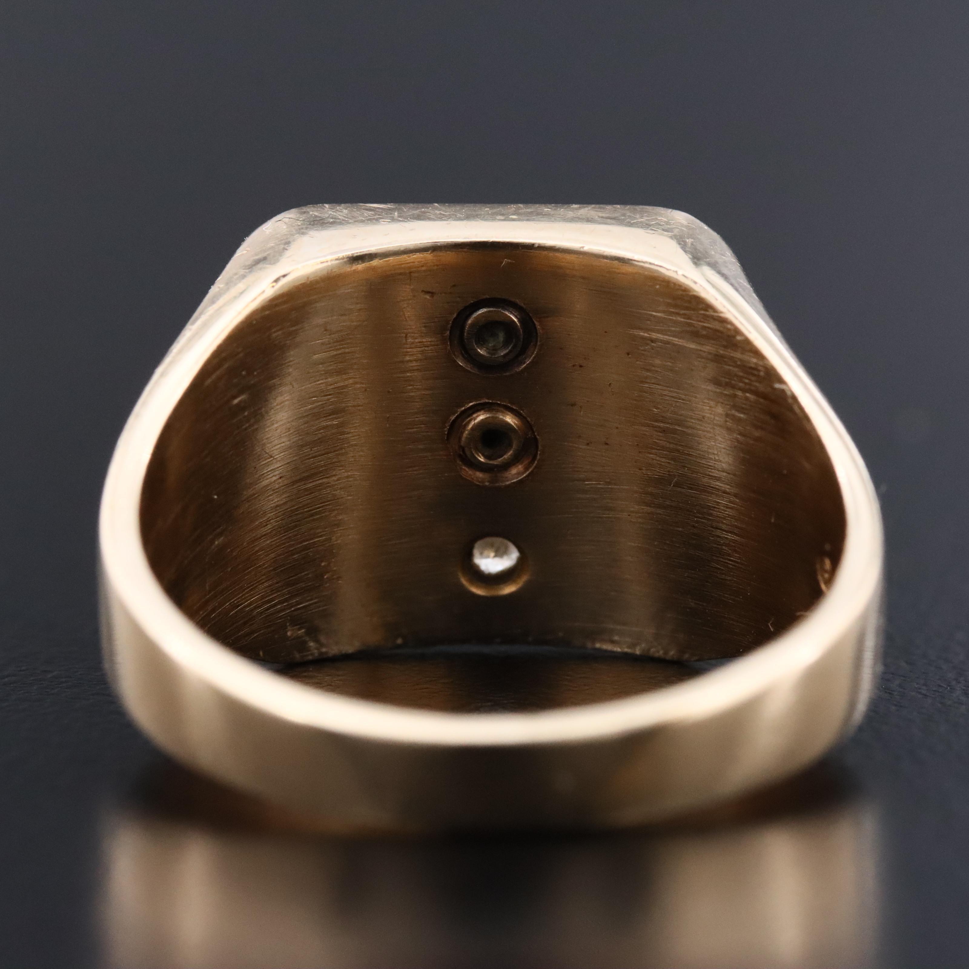 10K 0.05 CT Diamond UPS 25 Years of Service, Signet Ring