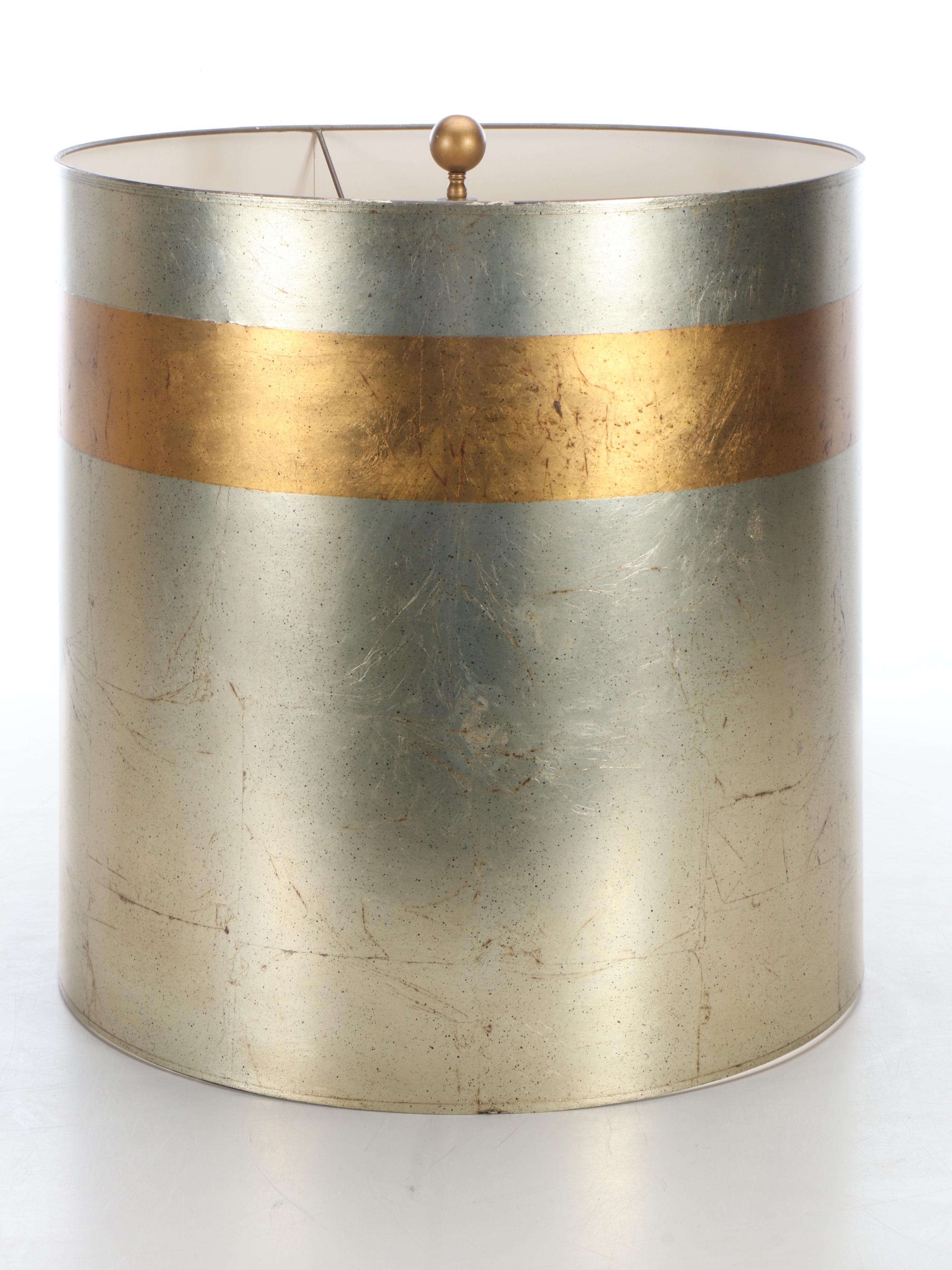 Frederick Cooper Silver Gilt and Copper Finish Spiral Pillar Table Lamp