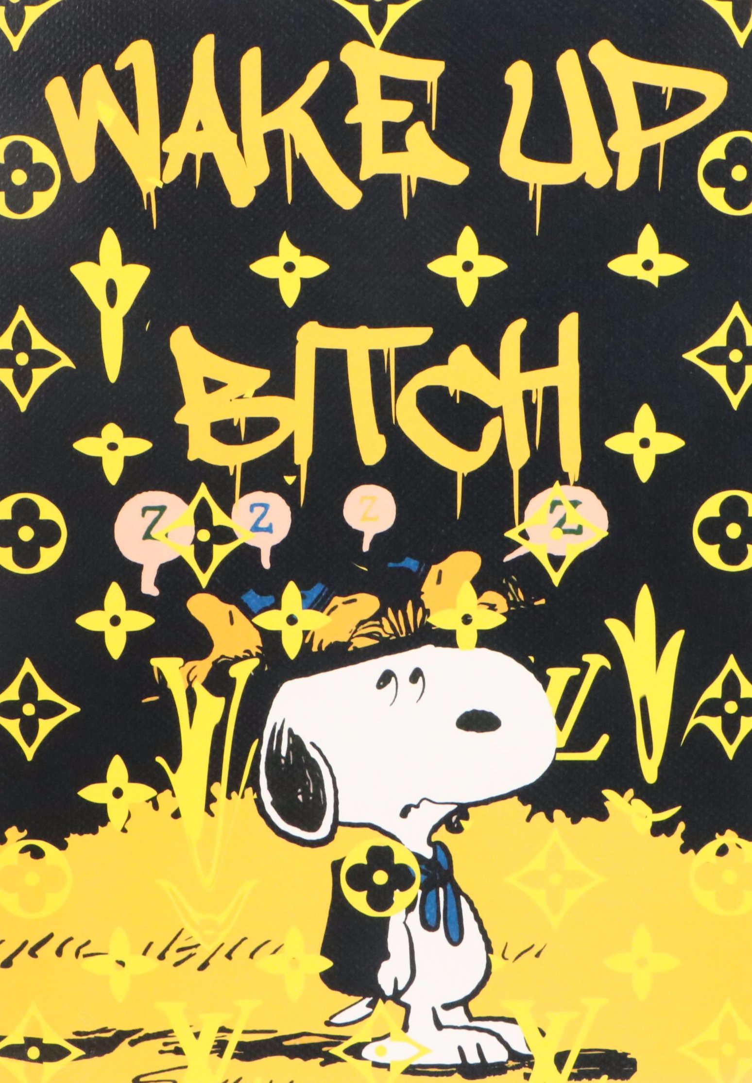Death NYC Pop Art Digital Graphic Print Snoopy x "Wake Up Bitch"