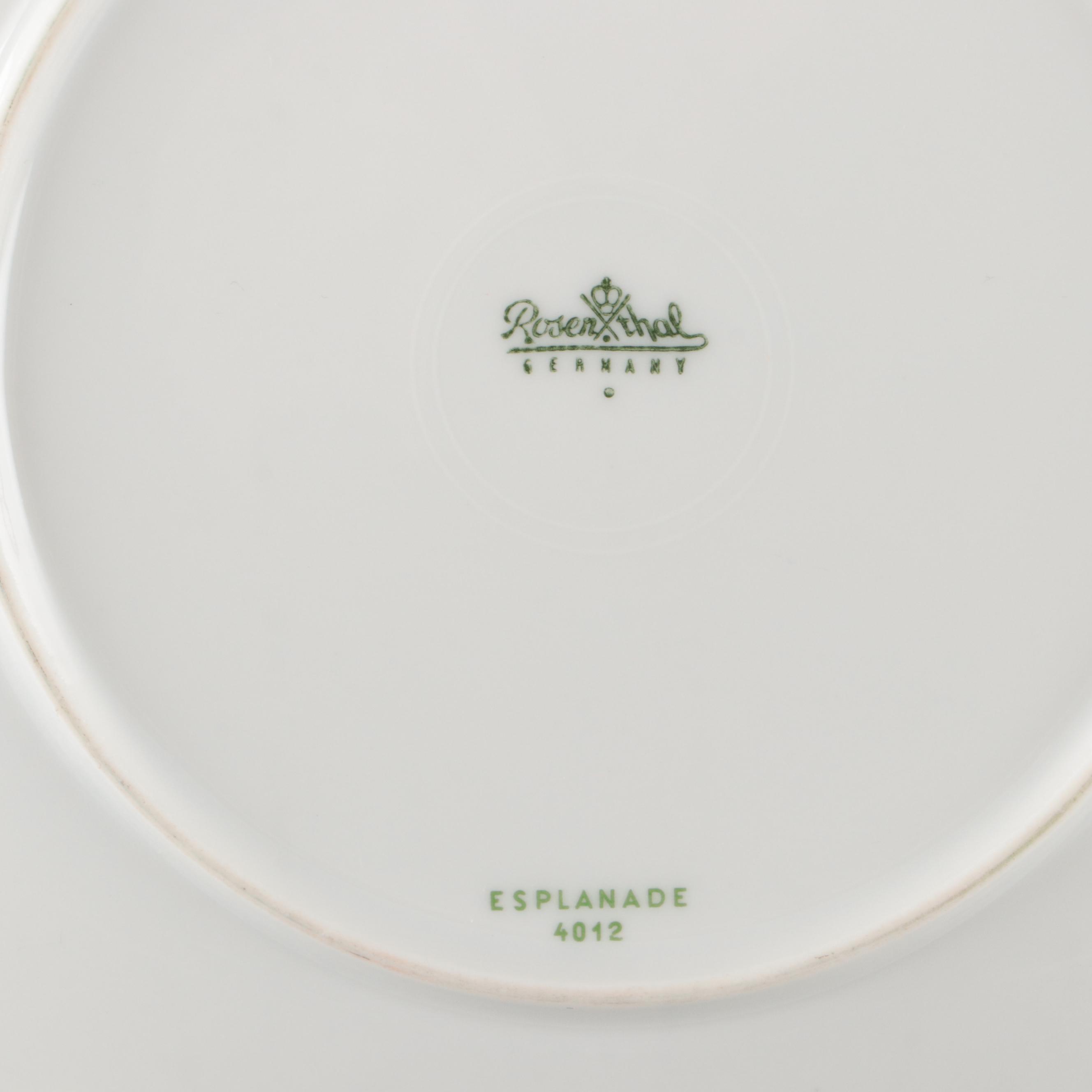 Rosenthal "Esplanade" Porcelain Dinnerware, 1961-1964