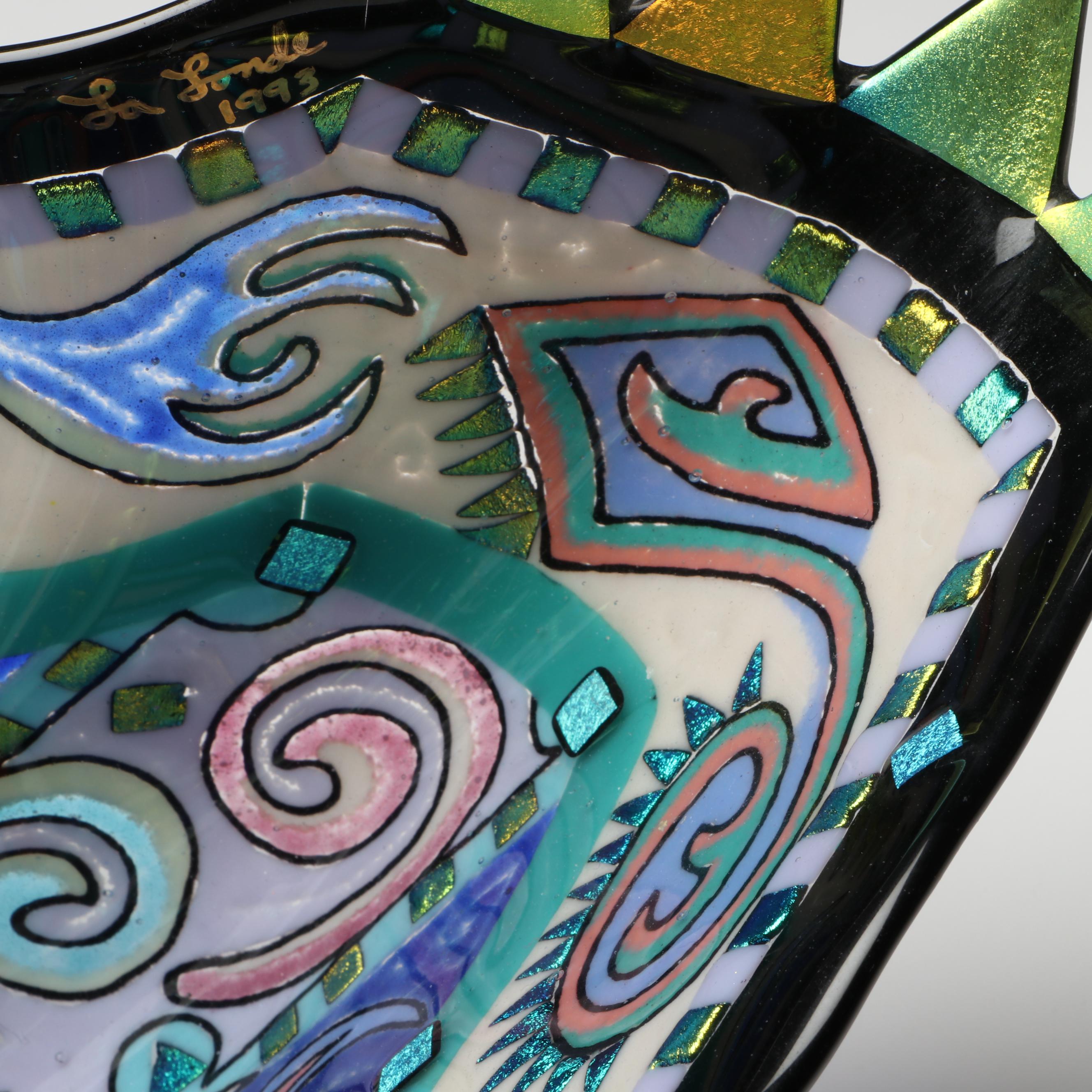 Richard La Londe Geometric Art Glass Decorative Bowl, 1993