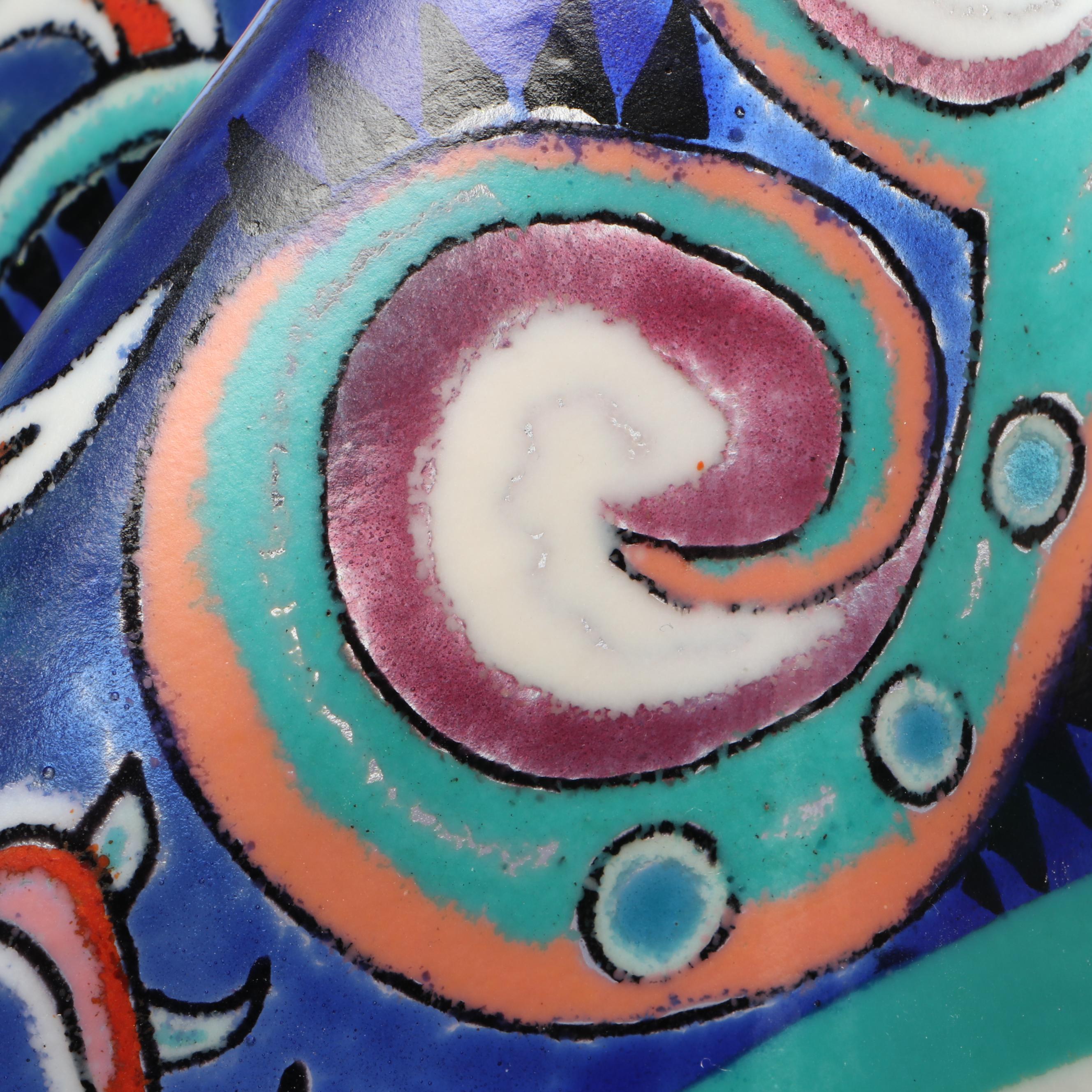 Richard La Londe Geometric Art Glass Decorative Bowl, 1993