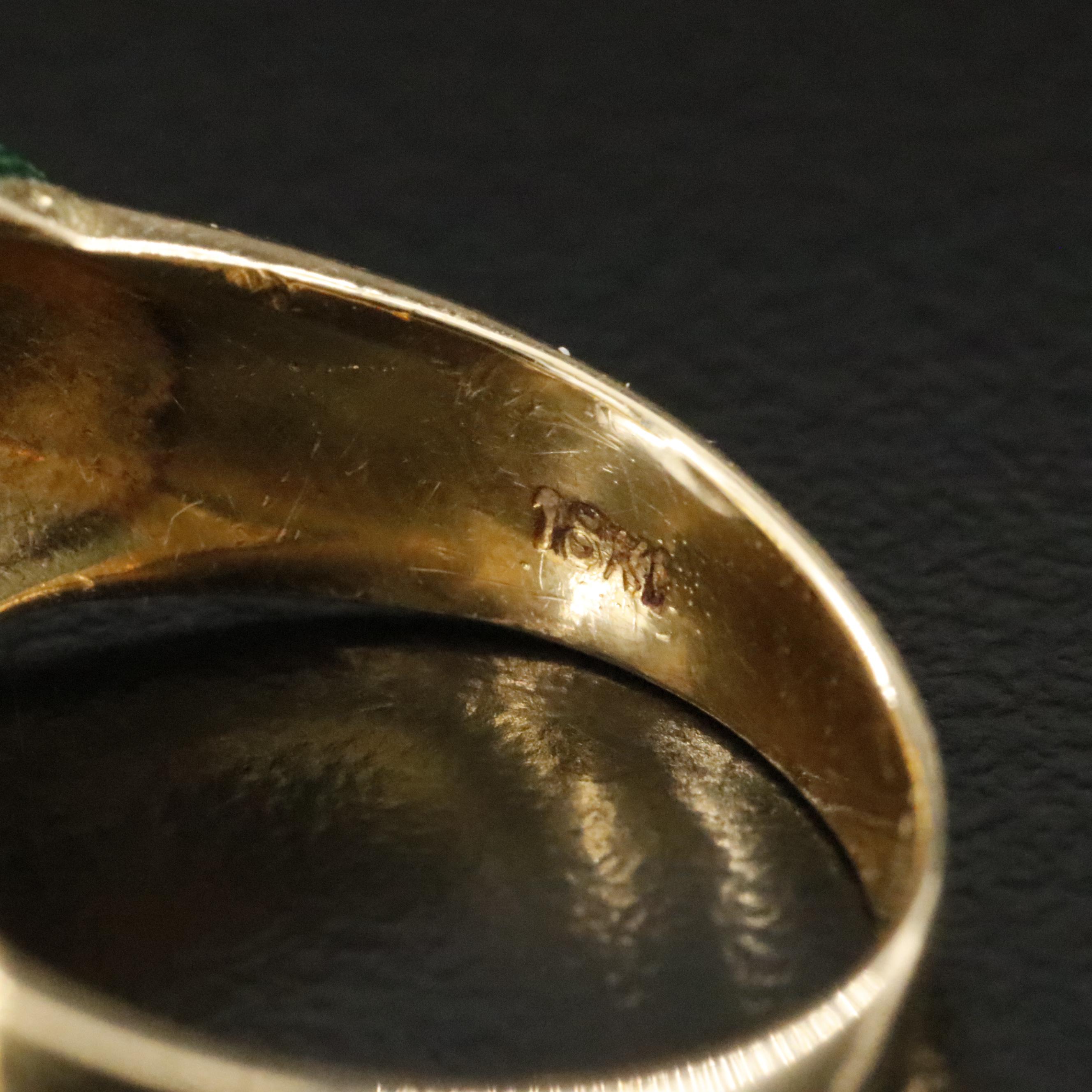 18K Enamel and Ruby Fox Bypass Ring