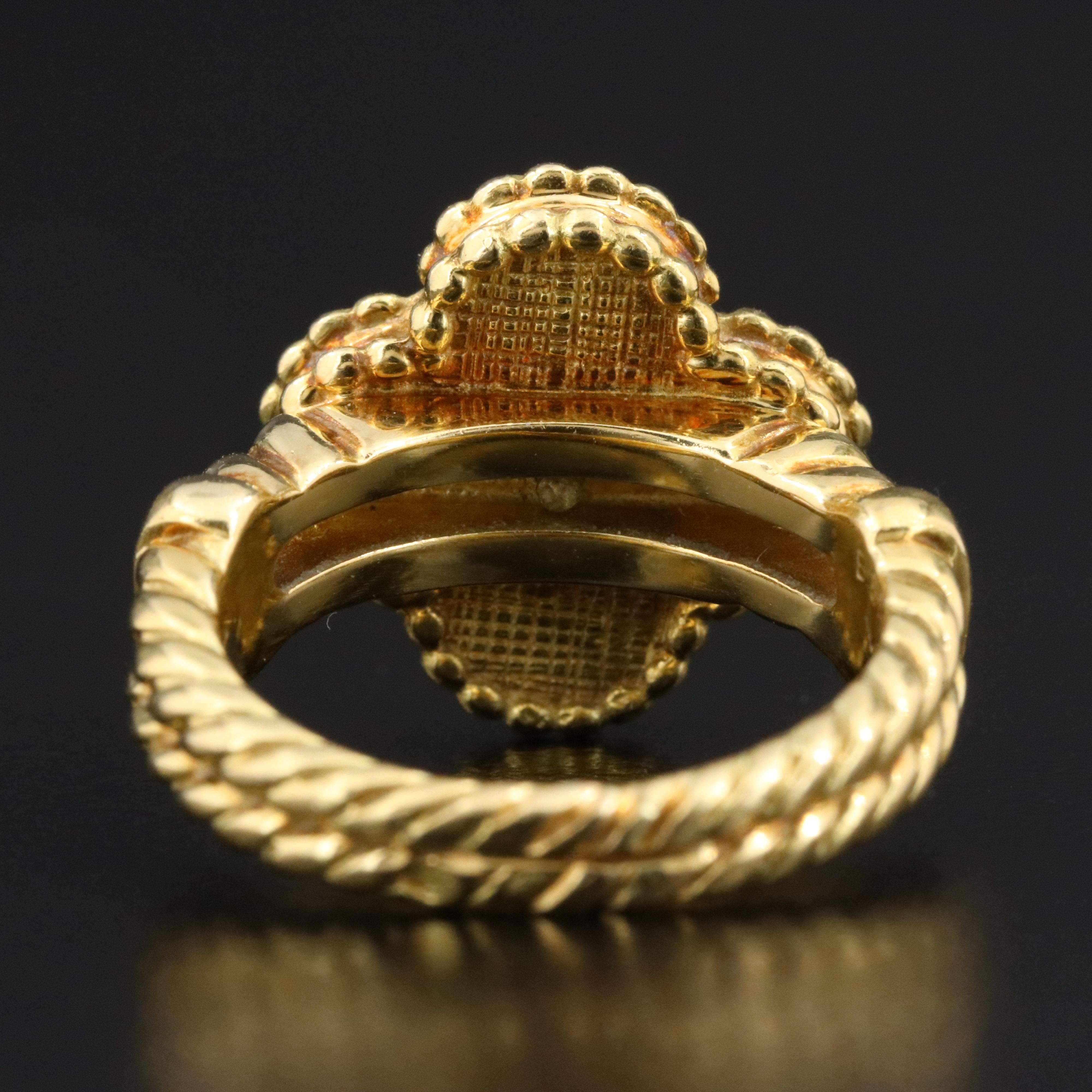 Van Cleef & Arpels Vintage Alhambra 18K Black Onyx and Diamond Ring