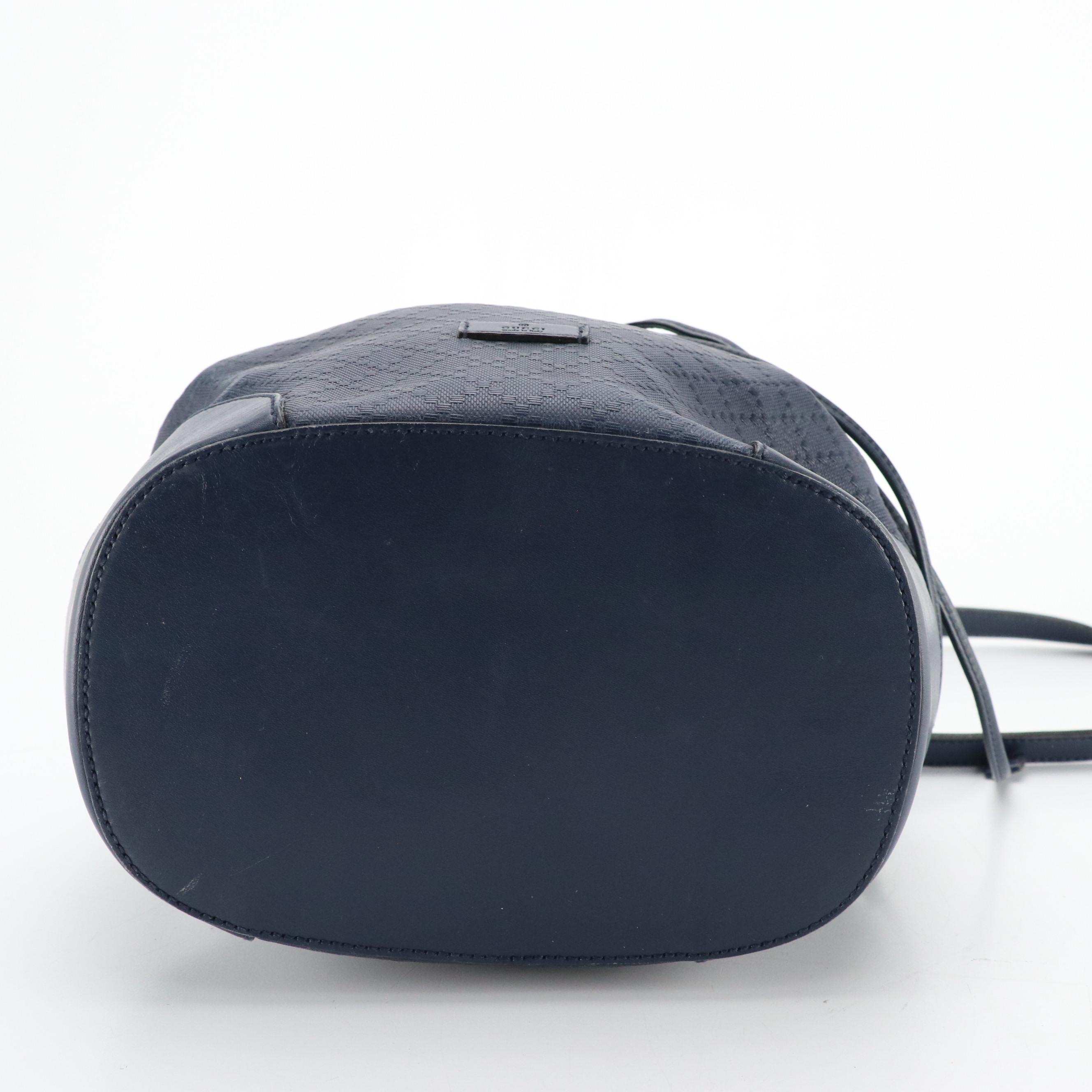 Gucci Bucket Bag in Navy Bright Diamante Embossed Leather