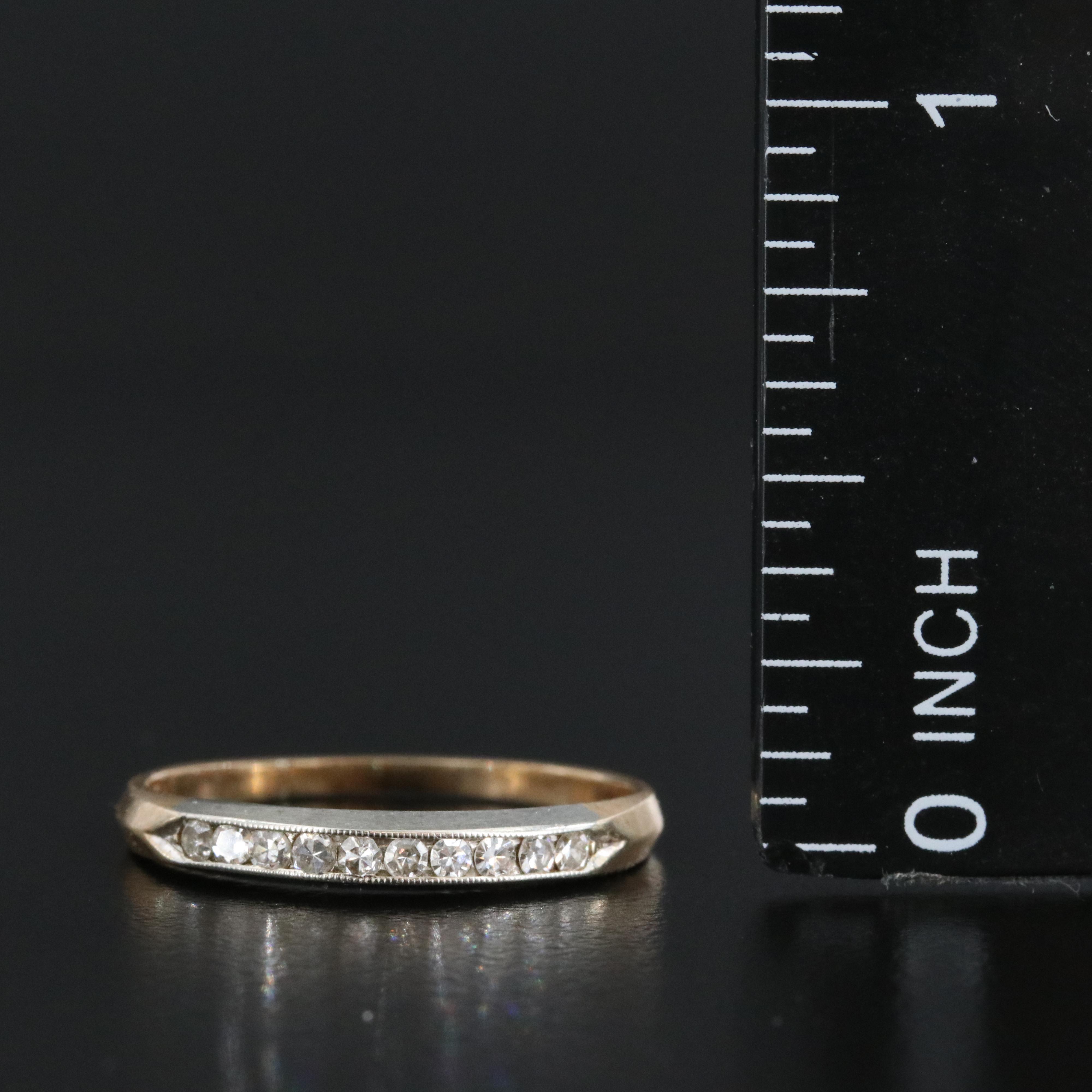 18K and 14K Two-Tone 0.14 CTW Diamond Knife Edge Band