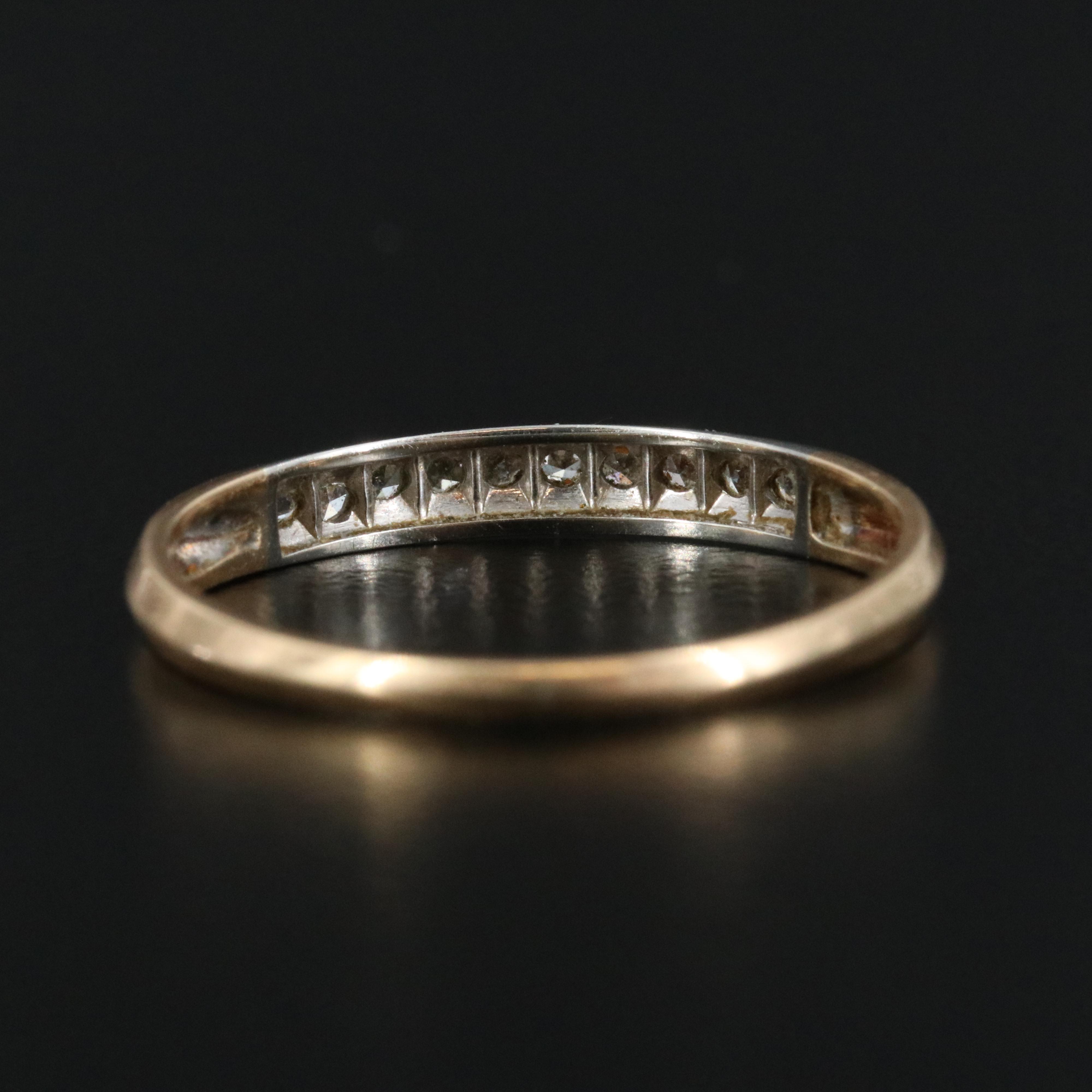 18K and 14K Two-Tone 0.14 CTW Diamond Knife Edge Band