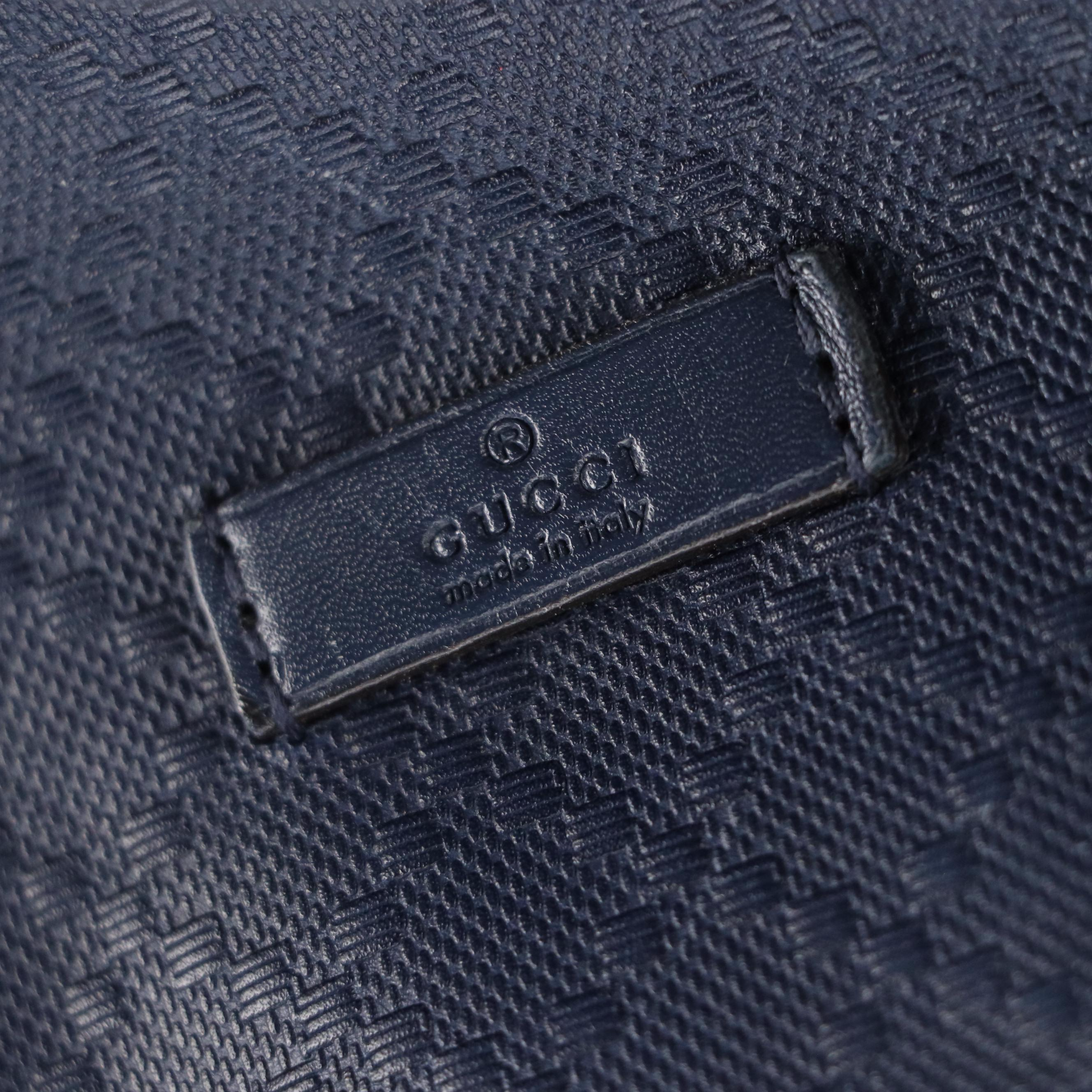 Gucci Bucket Bag in Navy Bright Diamante Embossed Leather