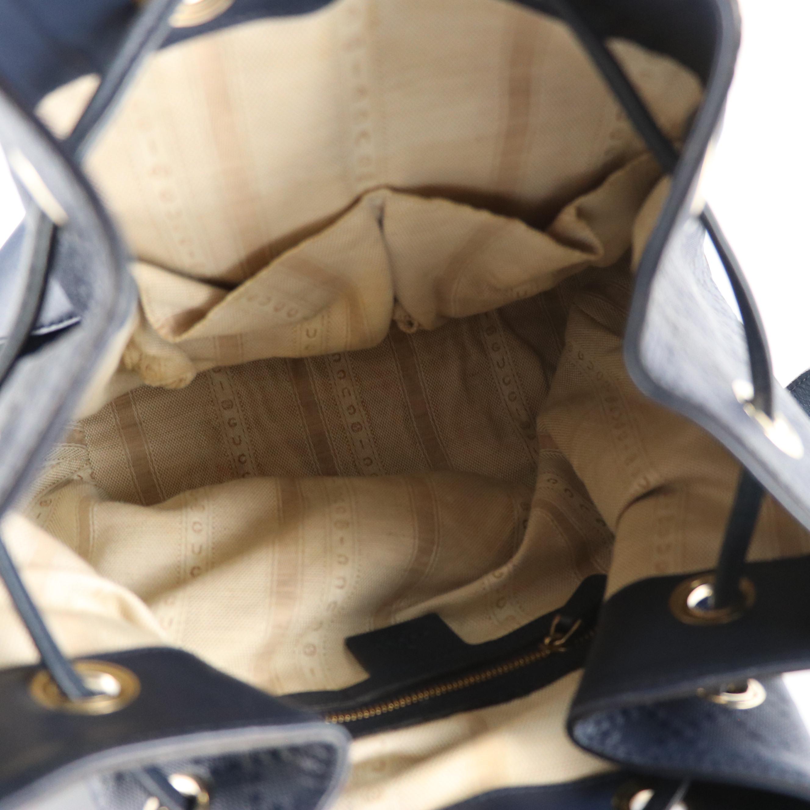 Gucci Bucket Bag in Navy Bright Diamante Embossed Leather
