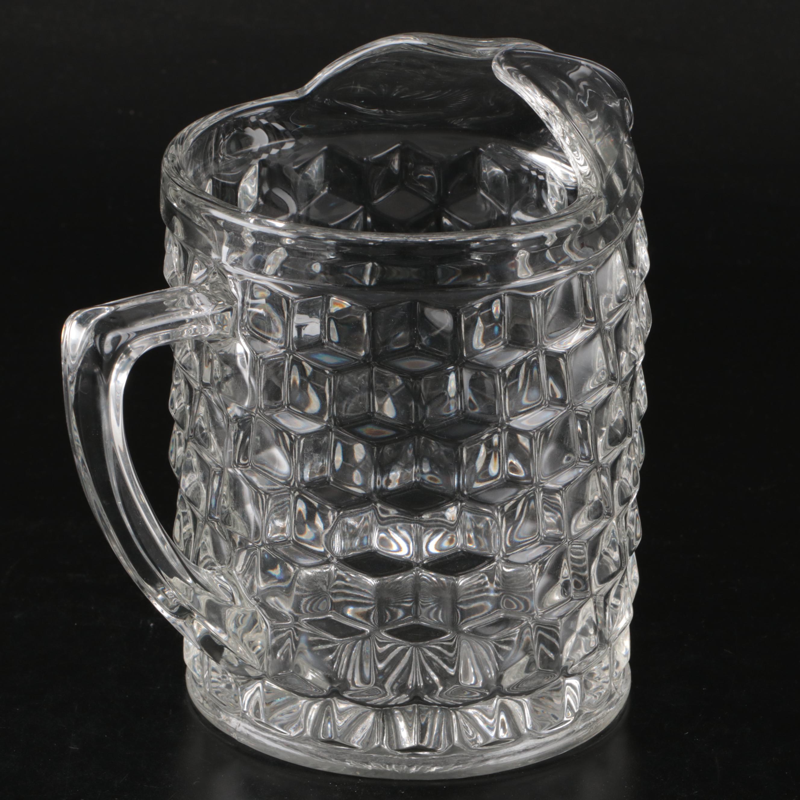 Fostoria "American Clear" Glass Low Water Goblets and Pitcher, 20th C.