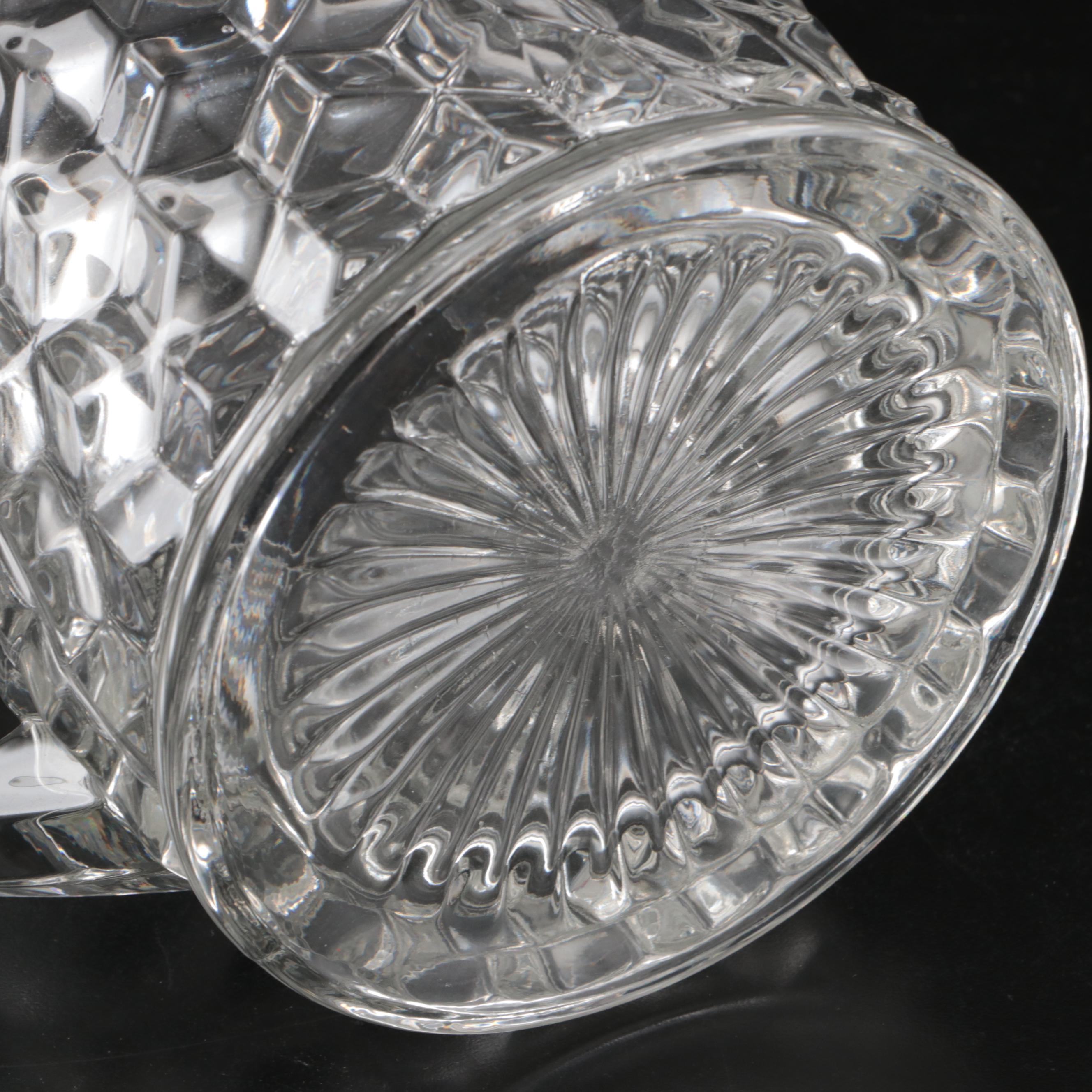 Fostoria "American Clear" Glass Low Water Goblets and Pitcher, 20th C.