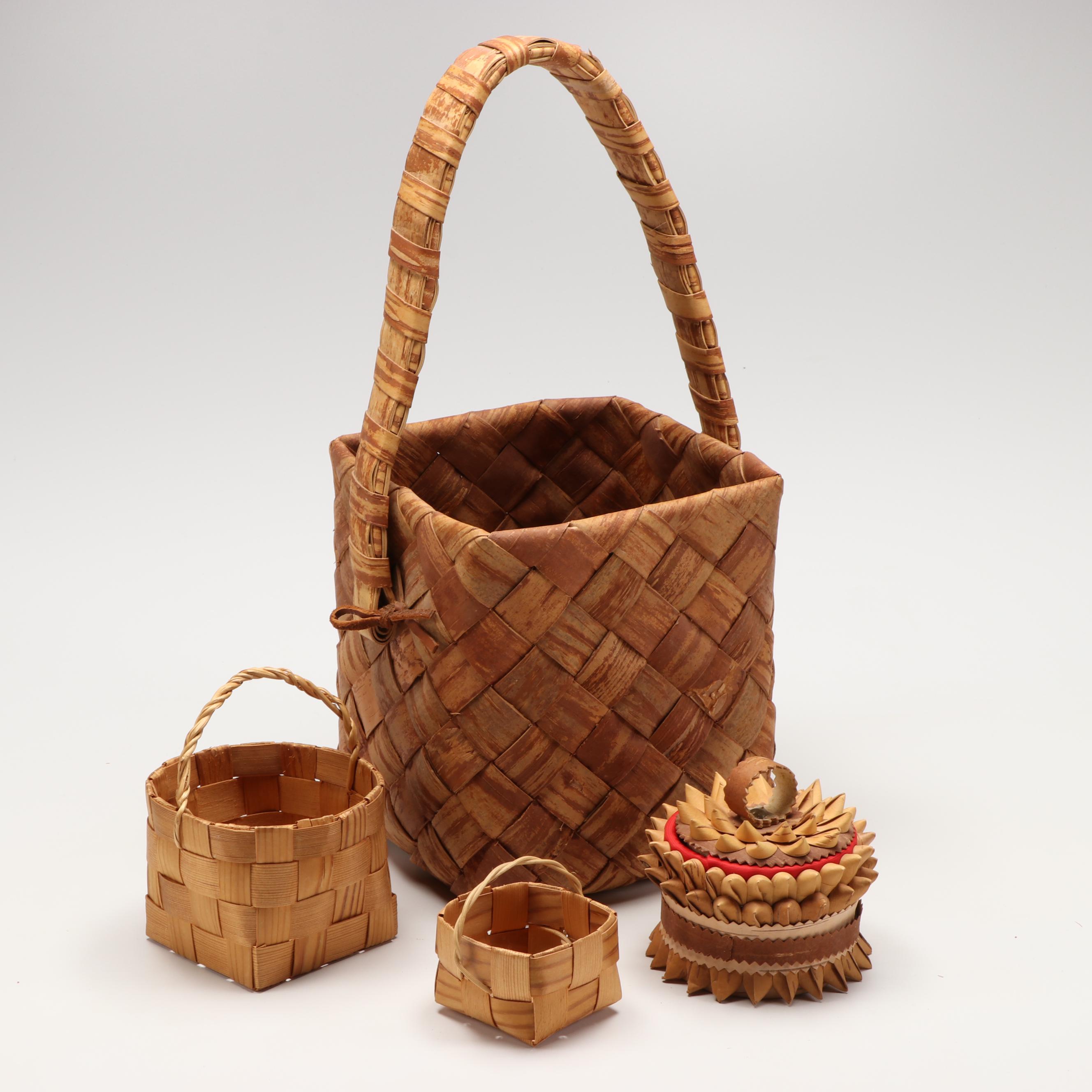 Niila Honkala Lapland Birch Bark Spiked and Other Finnish Birch and Pine Baskets