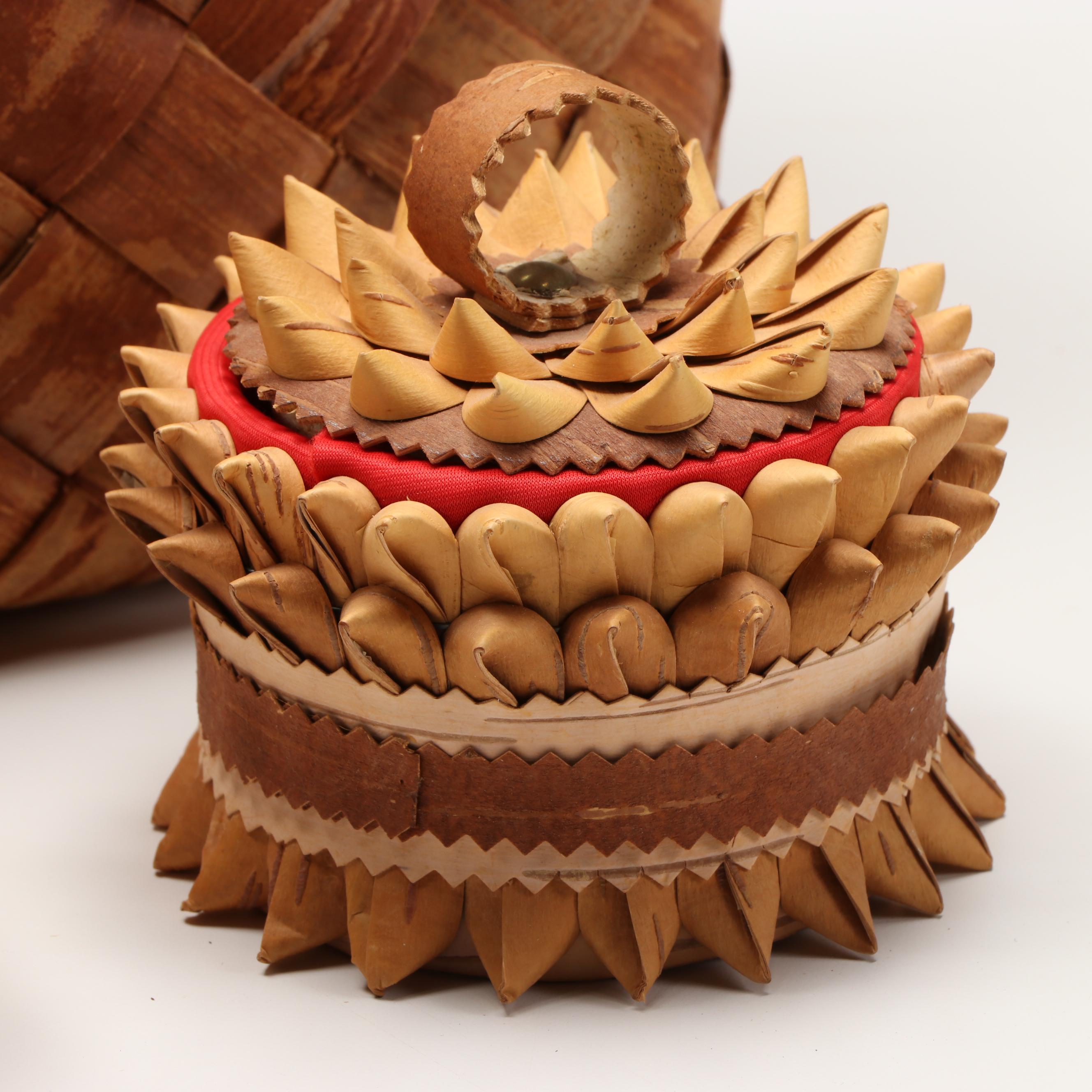 Niila Honkala Lapland Birch Bark Spiked and Other Finnish Birch and Pine Baskets