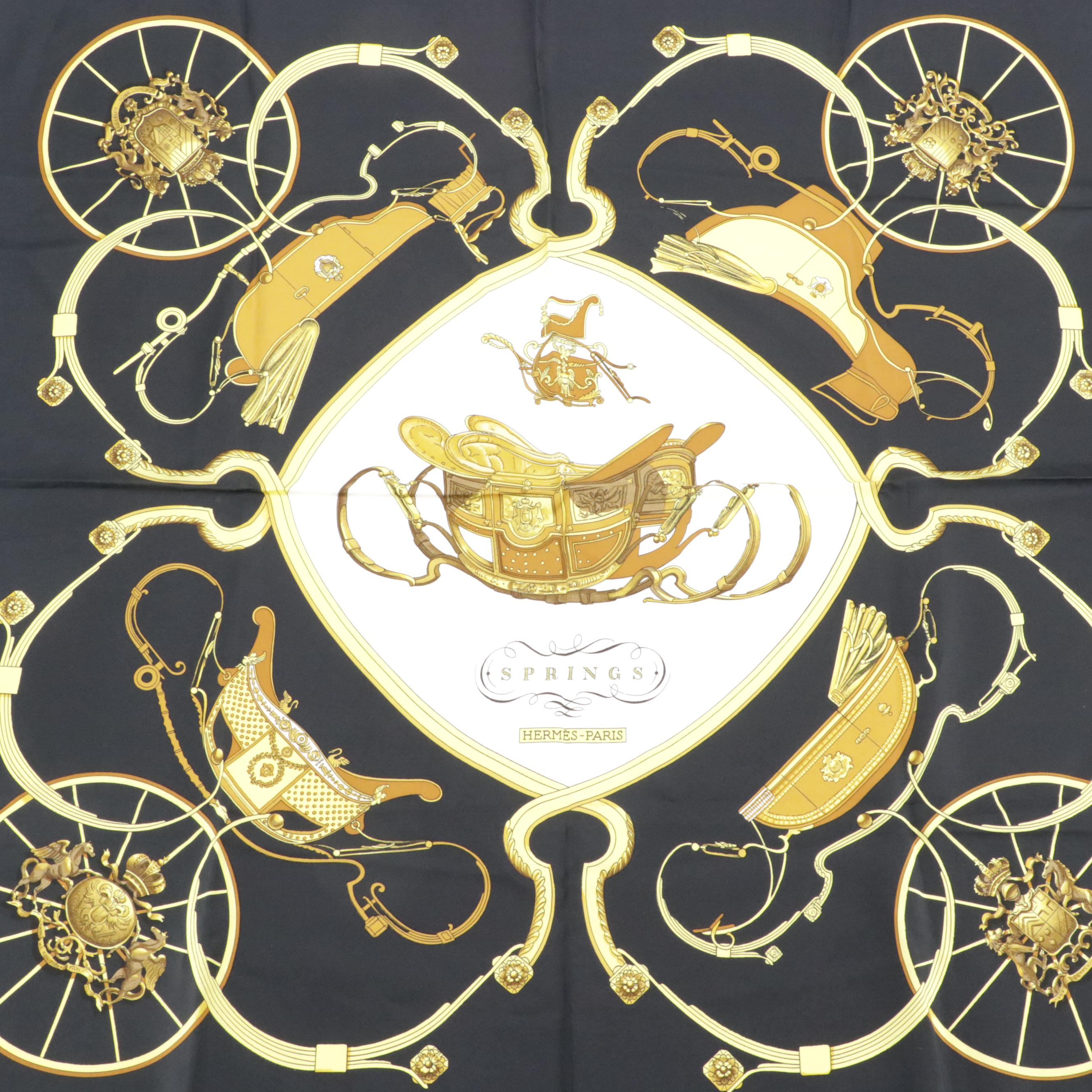 Hermès "Springs" Scarf 90 in Silk Twill