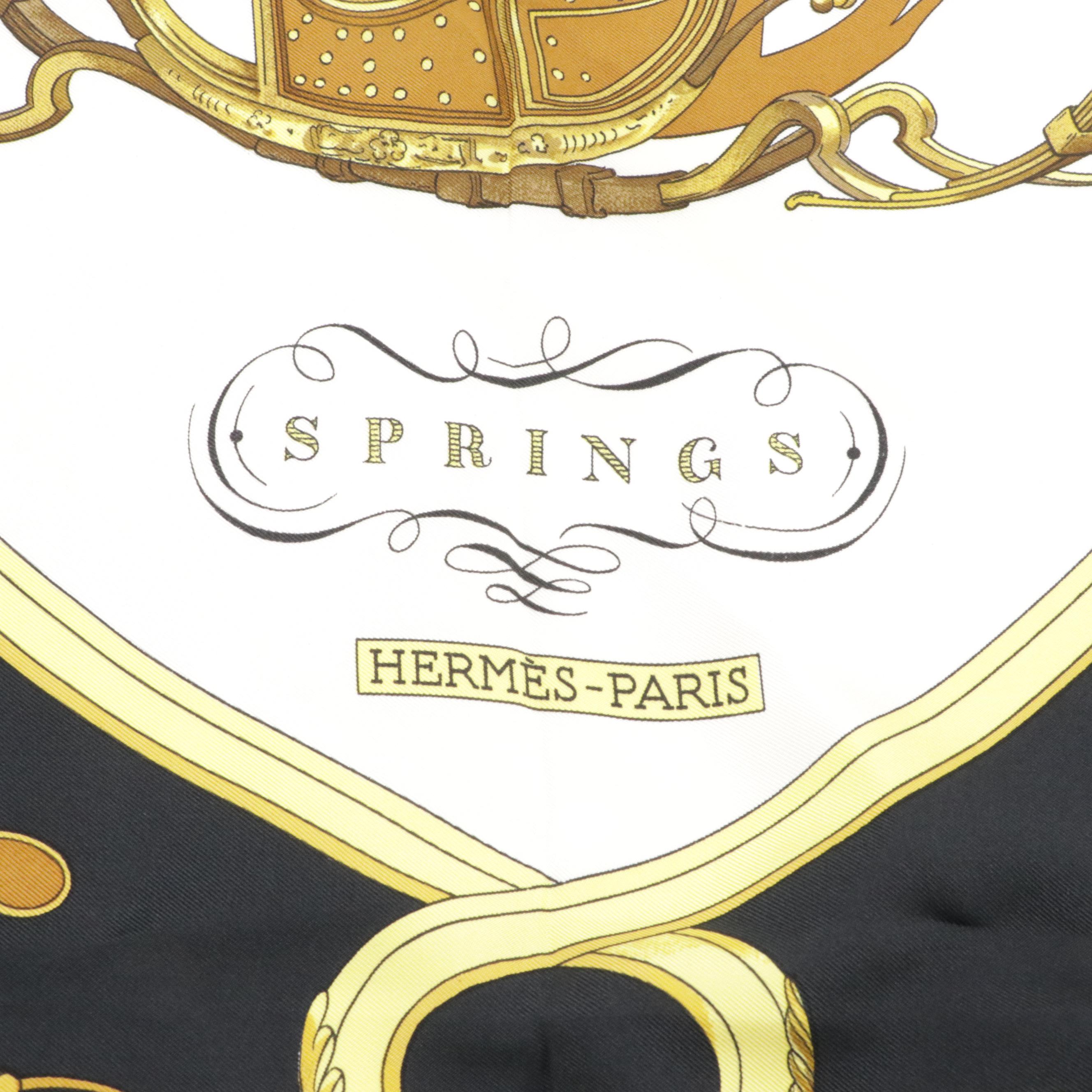 Hermès "Springs" Scarf 90 in Silk Twill