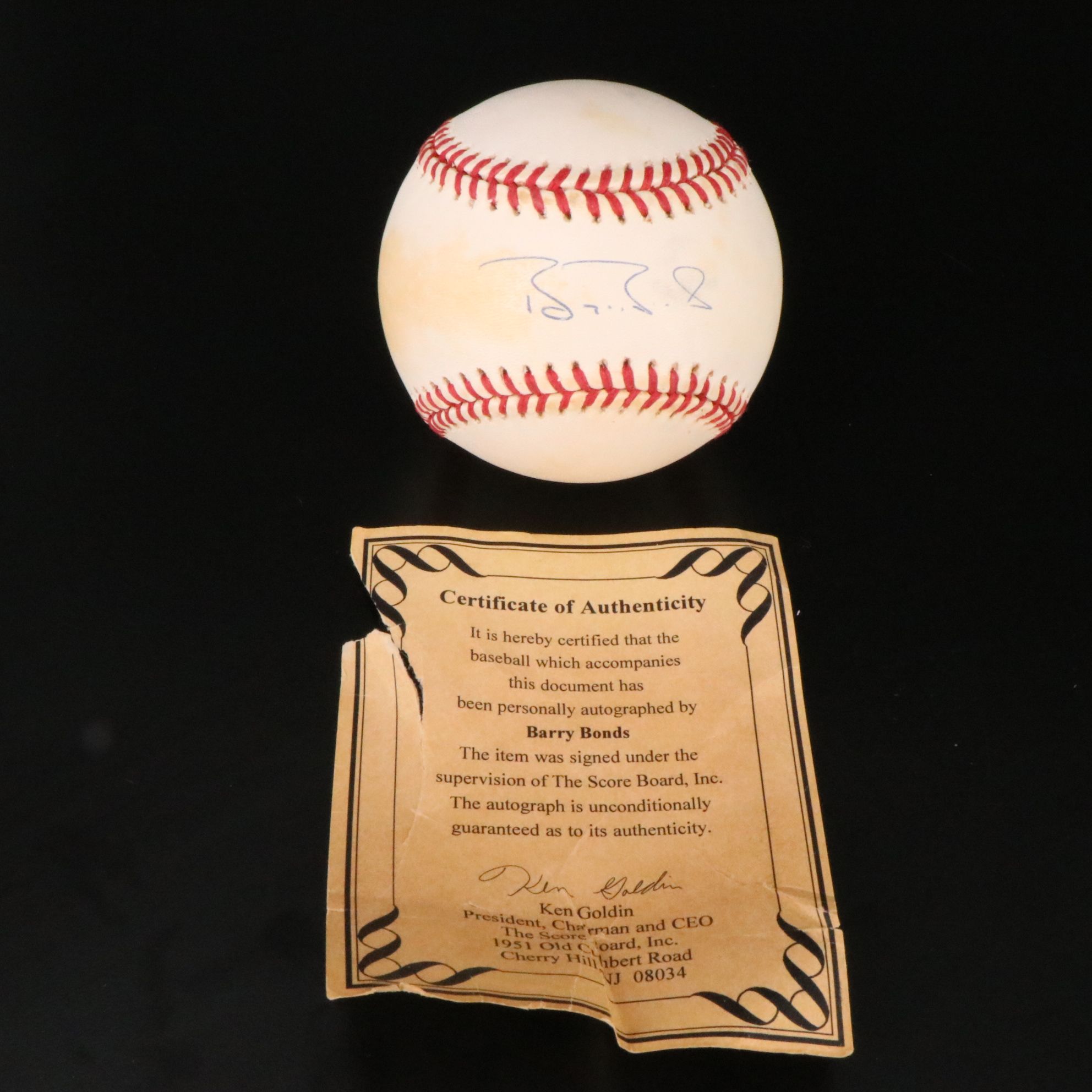 Barry Bonds Signed Rawlings Official National League Baseball