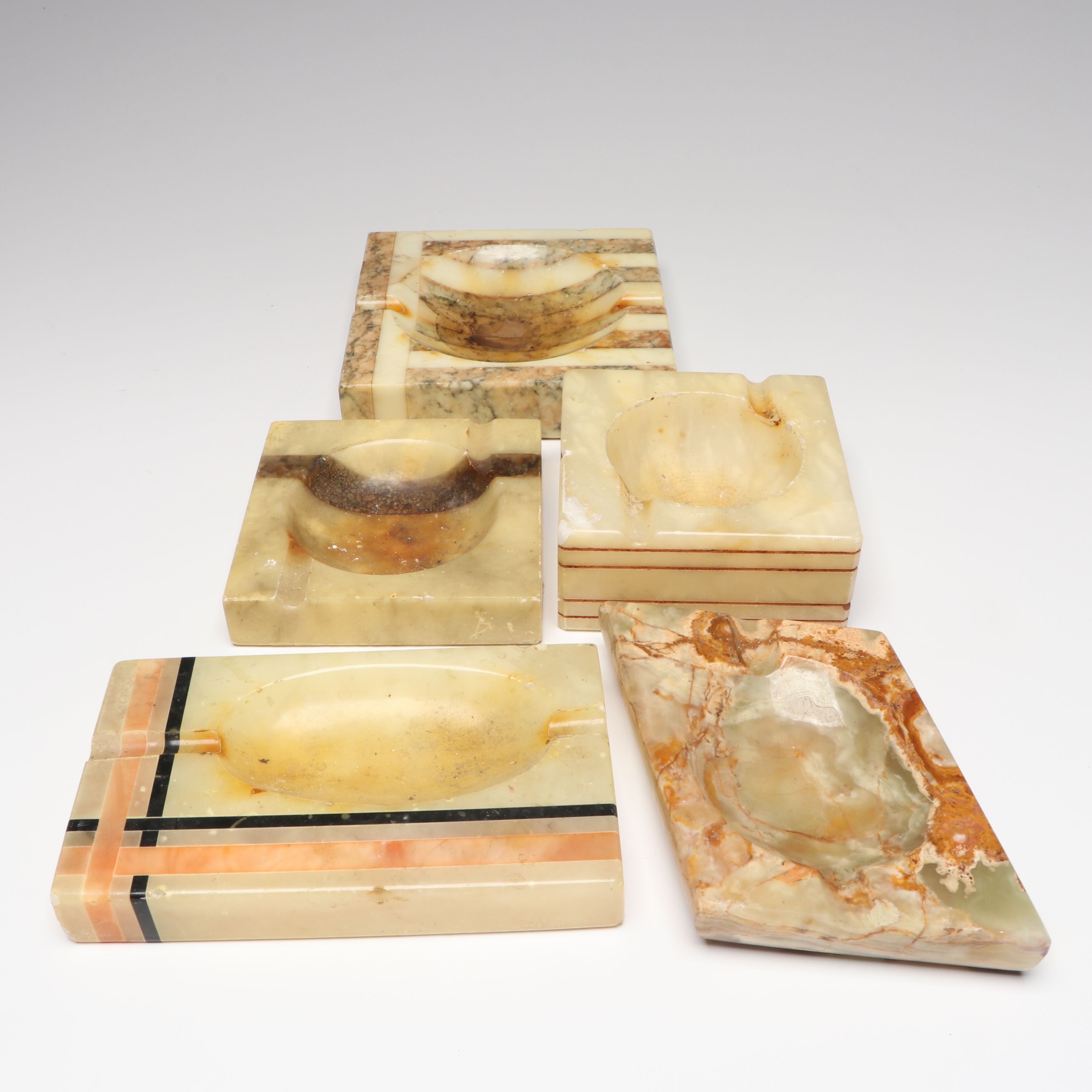Vintage Italian Alabaster Ashtrays