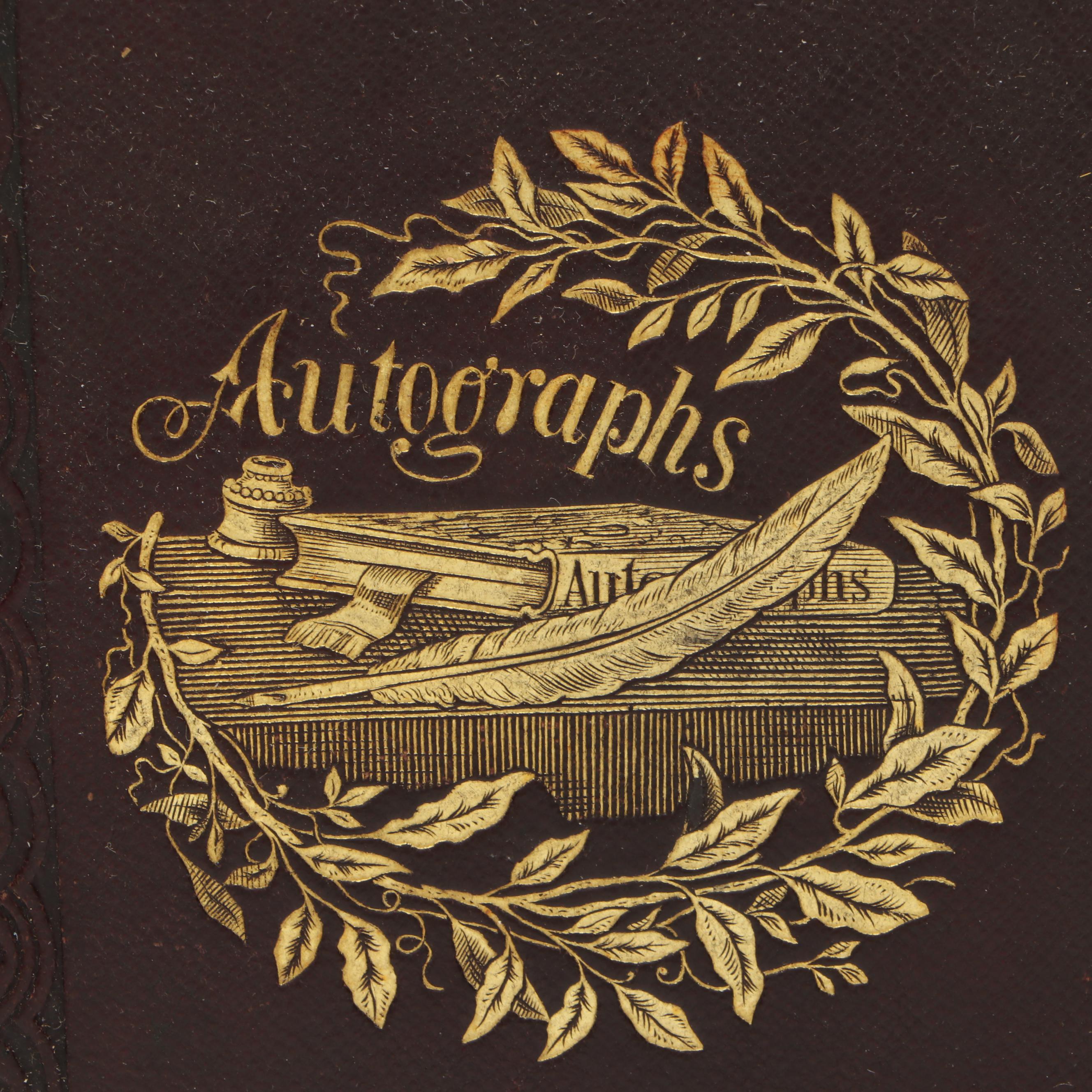Victorian Embossed Leather Autograph Book, Mid-19th Century
