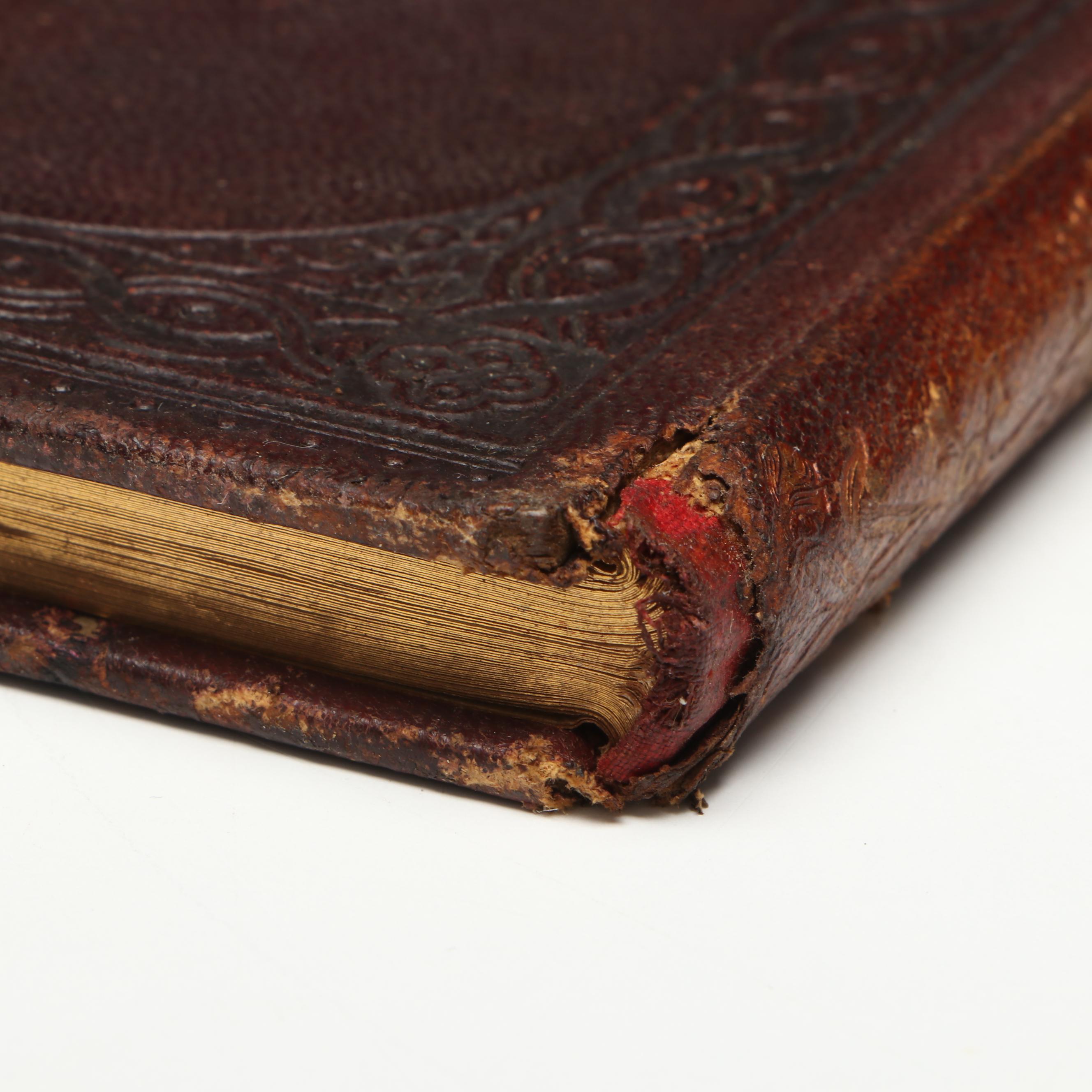 Victorian Embossed Leather Autograph Book, Mid-19th Century