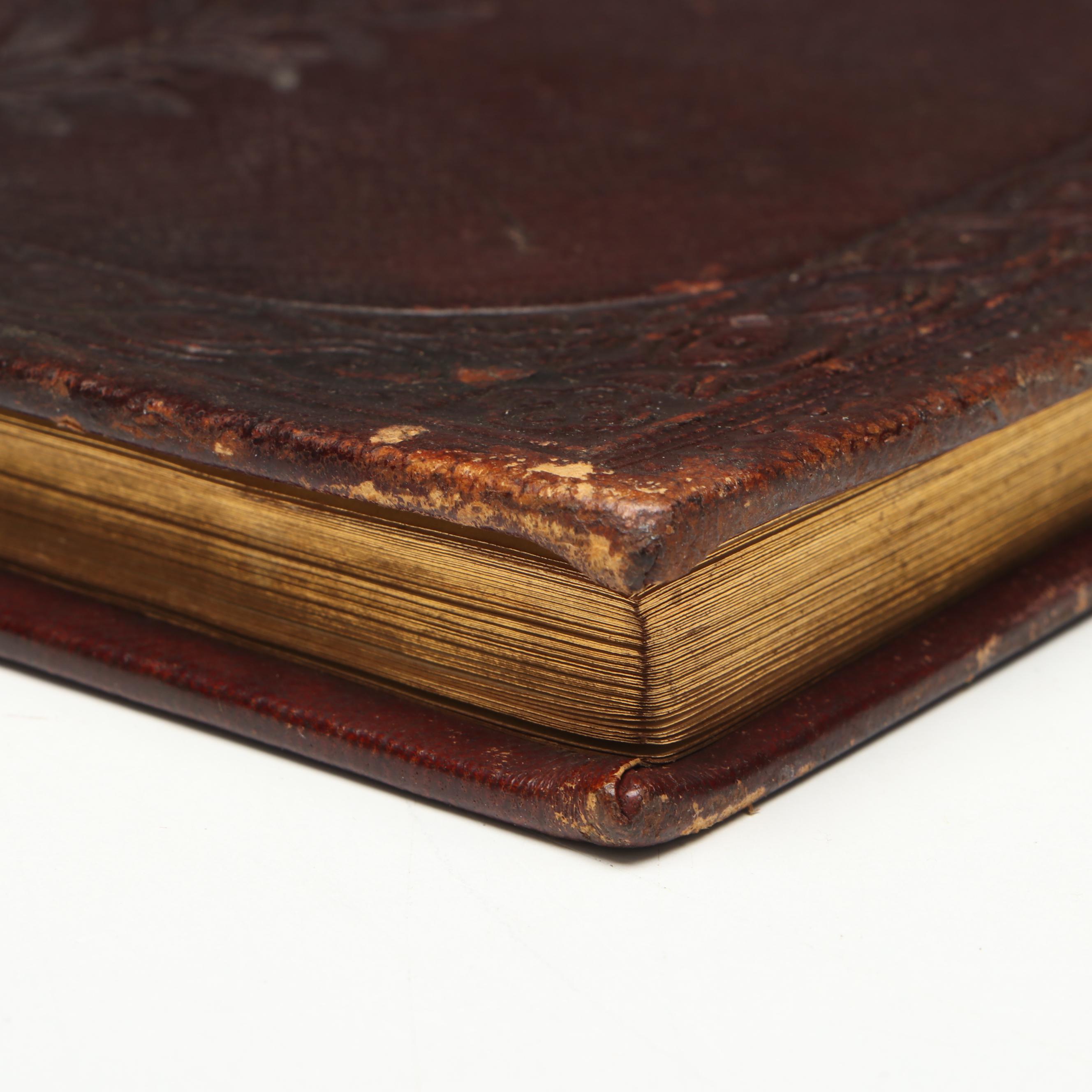 Victorian Embossed Leather Autograph Book, Mid-19th Century