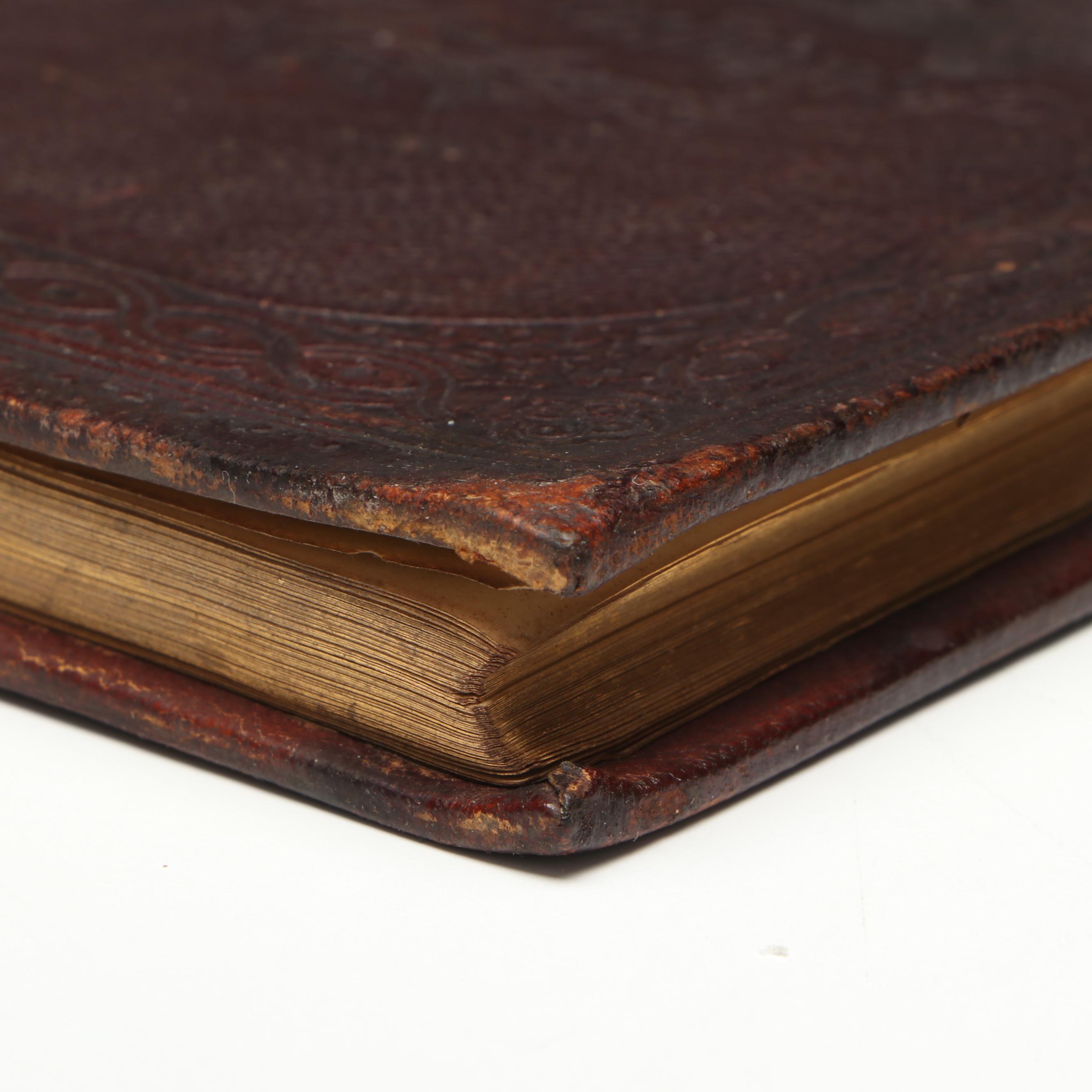 Victorian Embossed Leather Autograph Book, Mid-19th Century