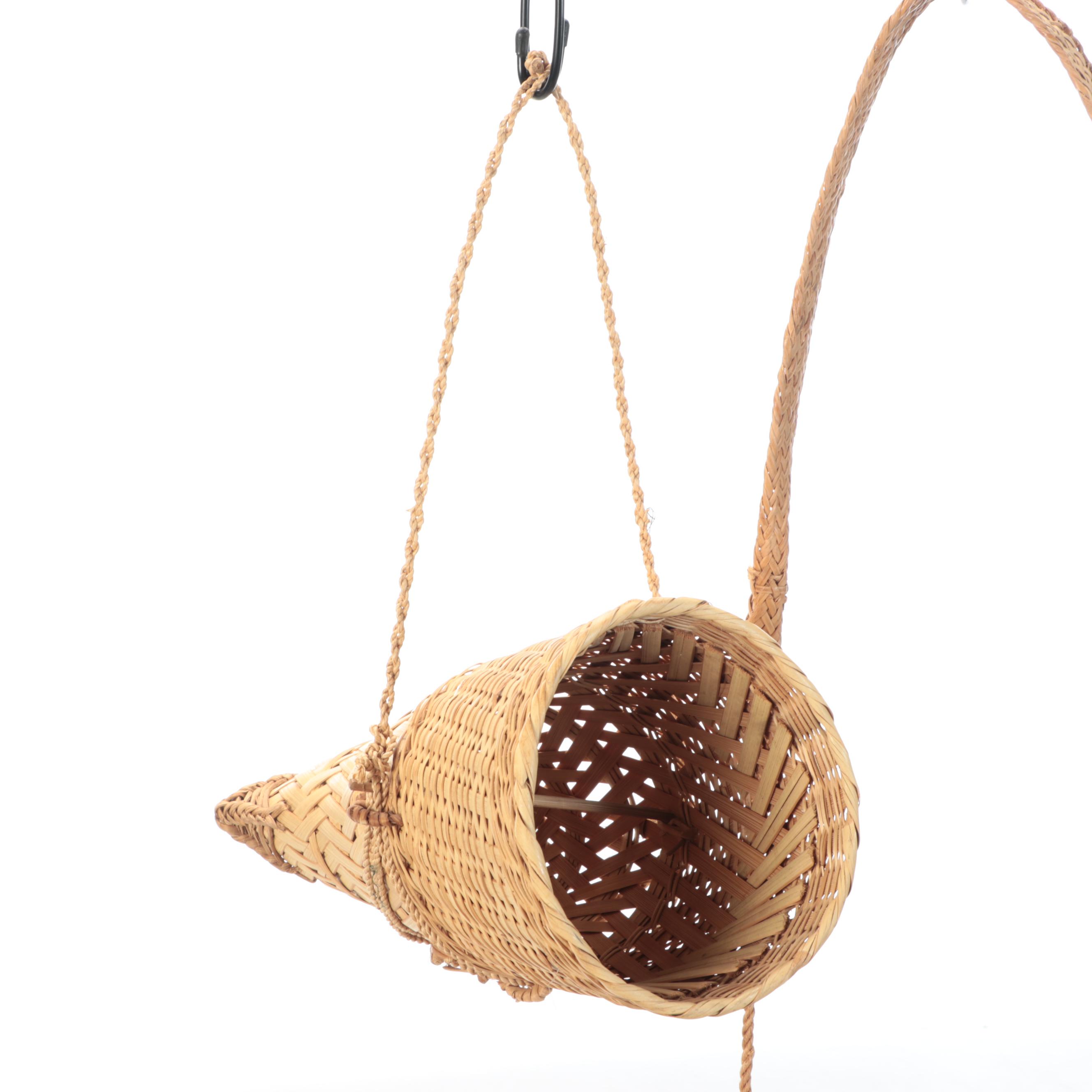 Myanmar Bamboo Fiber Backpack with Tumpline and Other Utilitarian Basketry