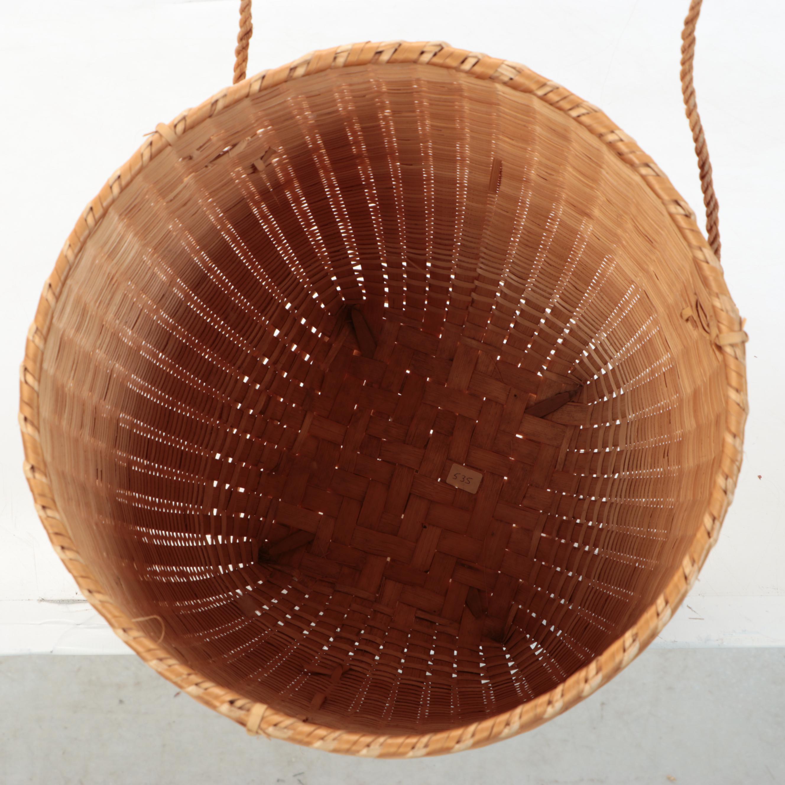 Myanmar Bamboo Fiber Backpack with Tumpline and Other Utilitarian Basketry